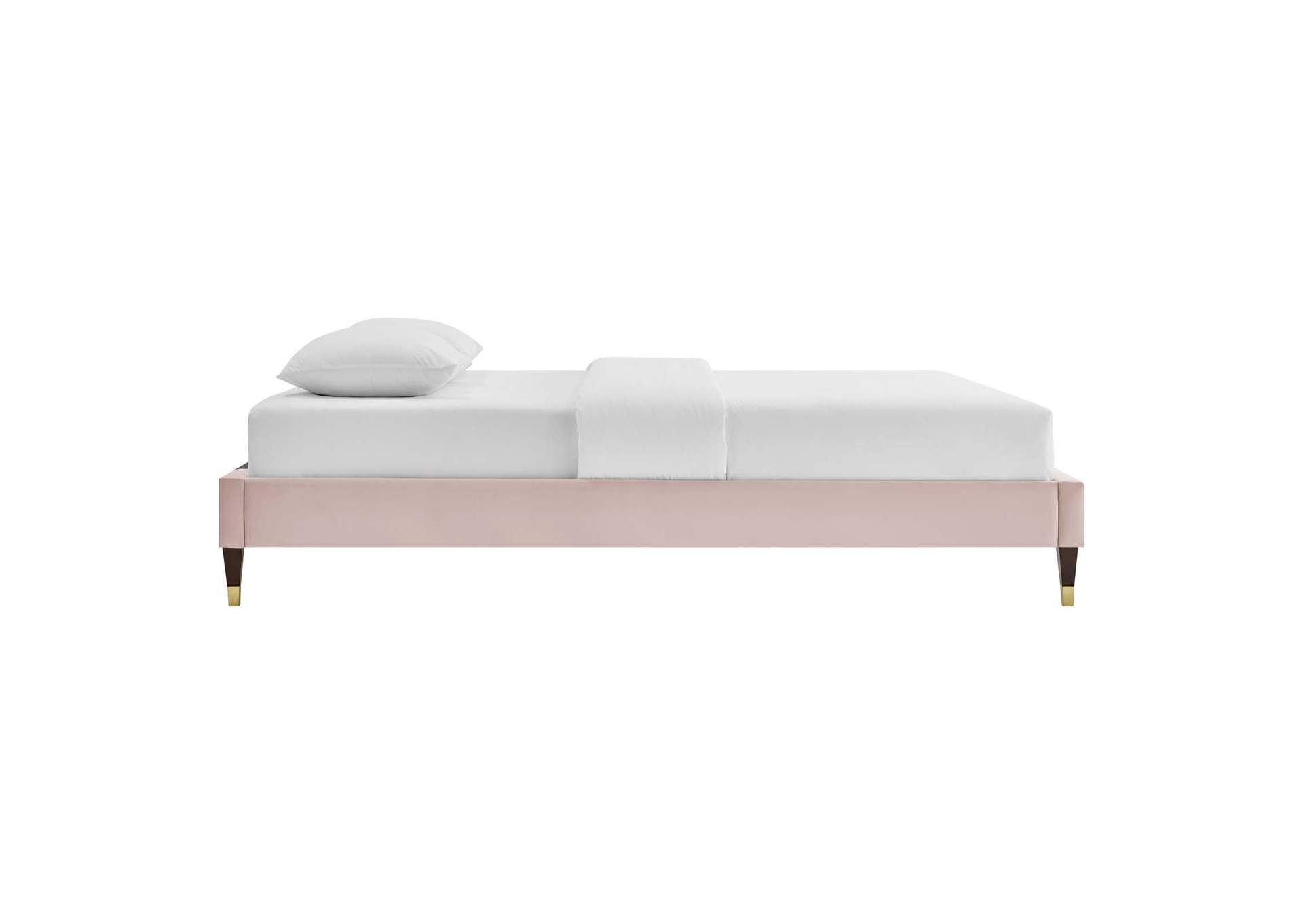 Pink Harlow Twin Performance Velvet Platform Bed Frame,Modway