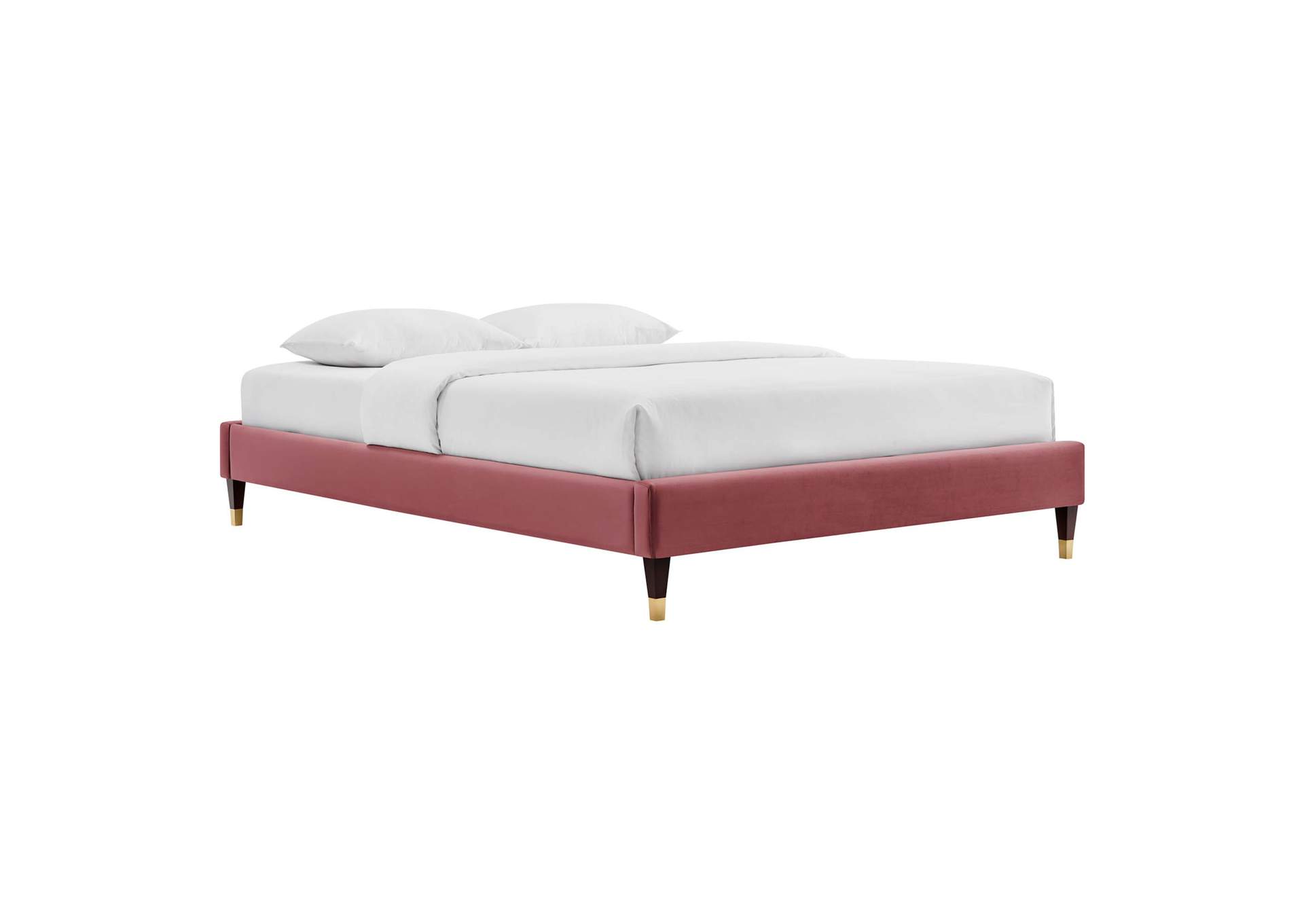 Dusty Rose Harlow Queen Performance Velvet Platform Bed Frame,Modway