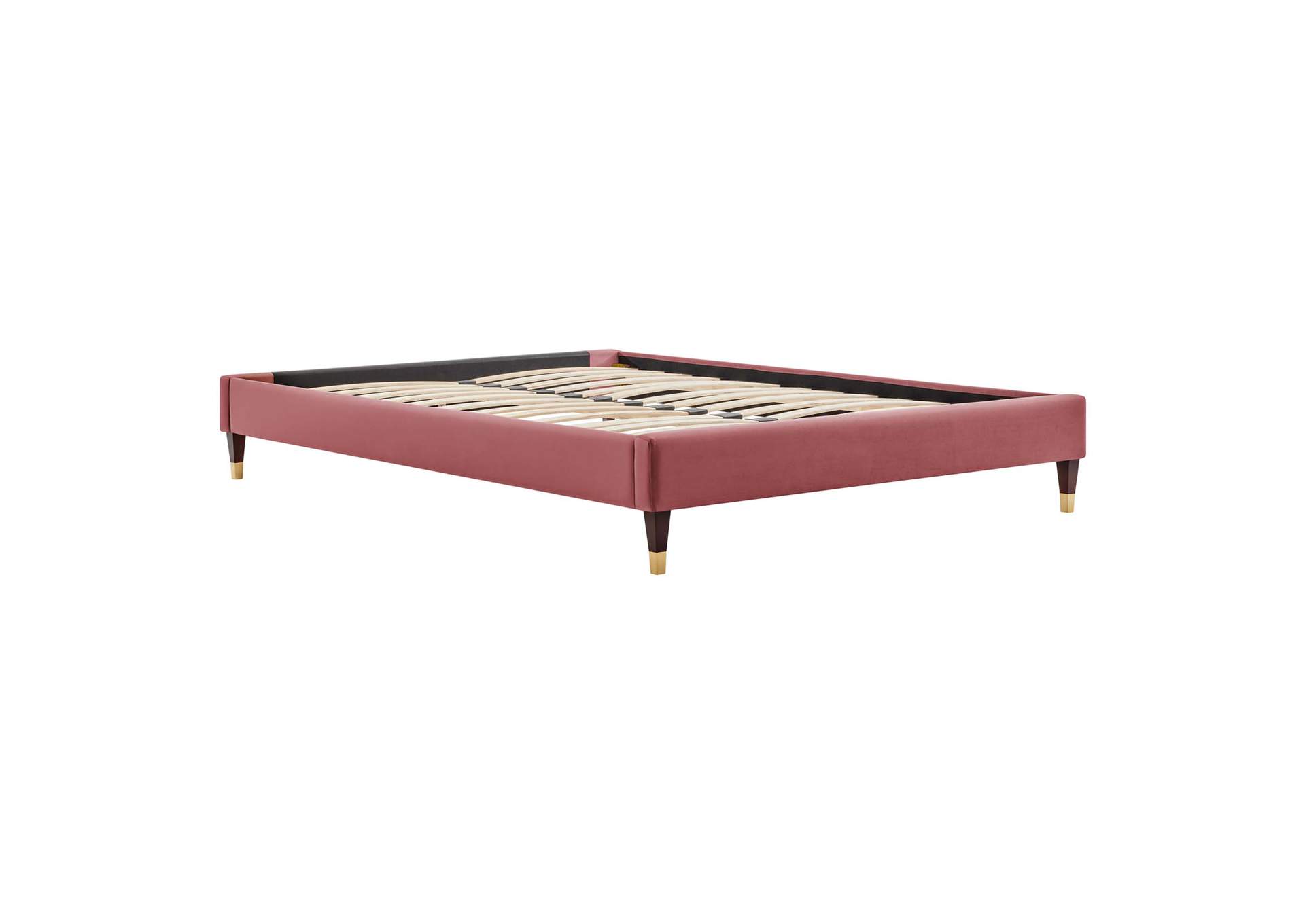 Dusty Rose Harlow Queen Performance Velvet Platform Bed Frame,Modway