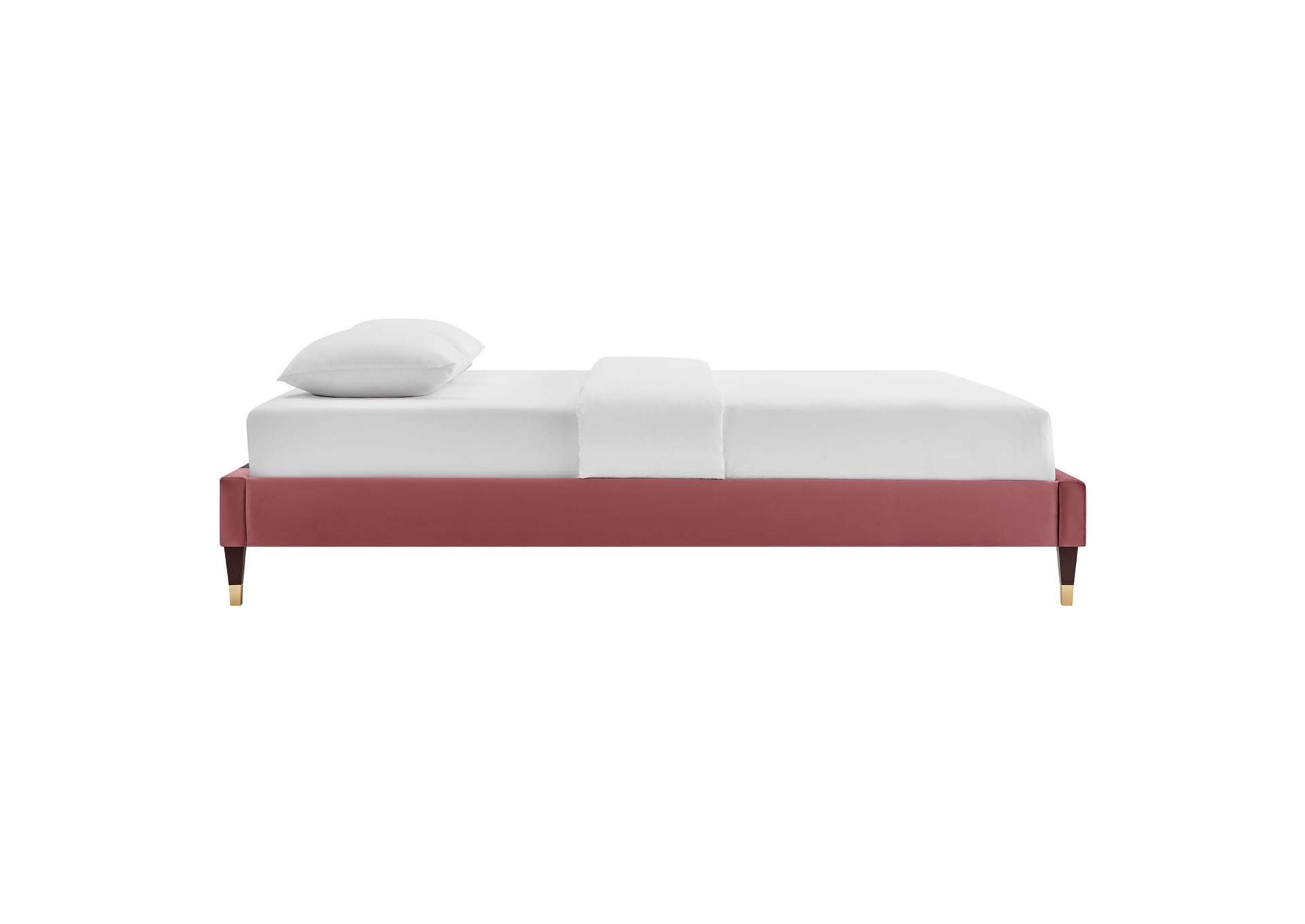 Dusty Rose Harlow Queen Performance Velvet Platform Bed Frame,Modway