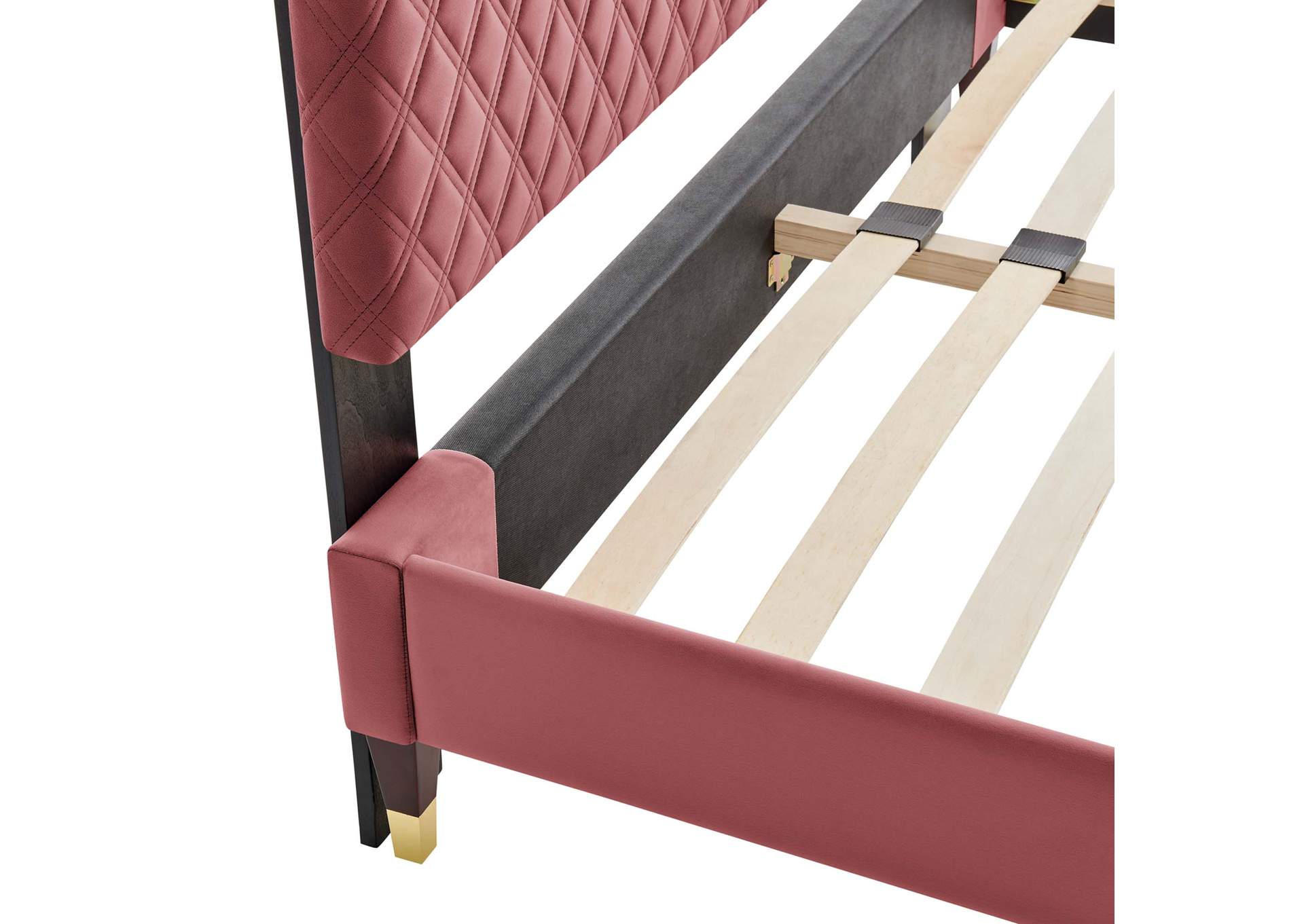 Dusty Rose Harlow Queen Performance Velvet Platform Bed Frame,Modway