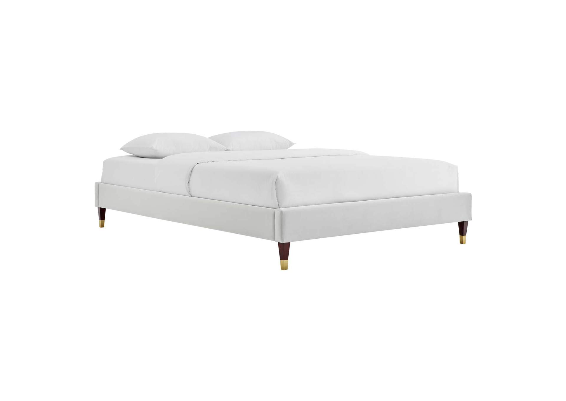 Light Gray Harlow Queen Performance Velvet Platform Bed Frame,Modway