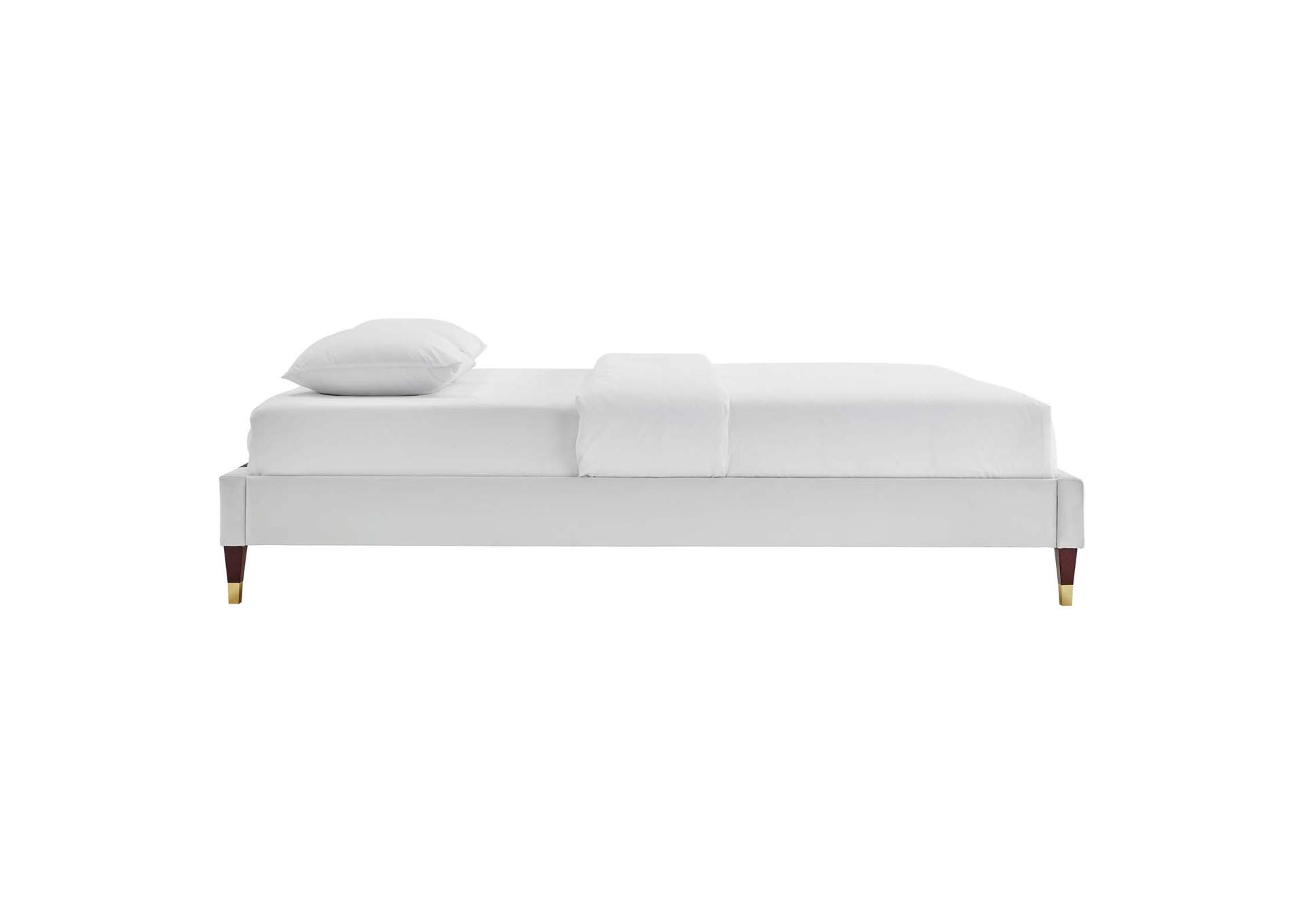 Light Gray Harlow Queen Performance Velvet Platform Bed Frame,Modway
