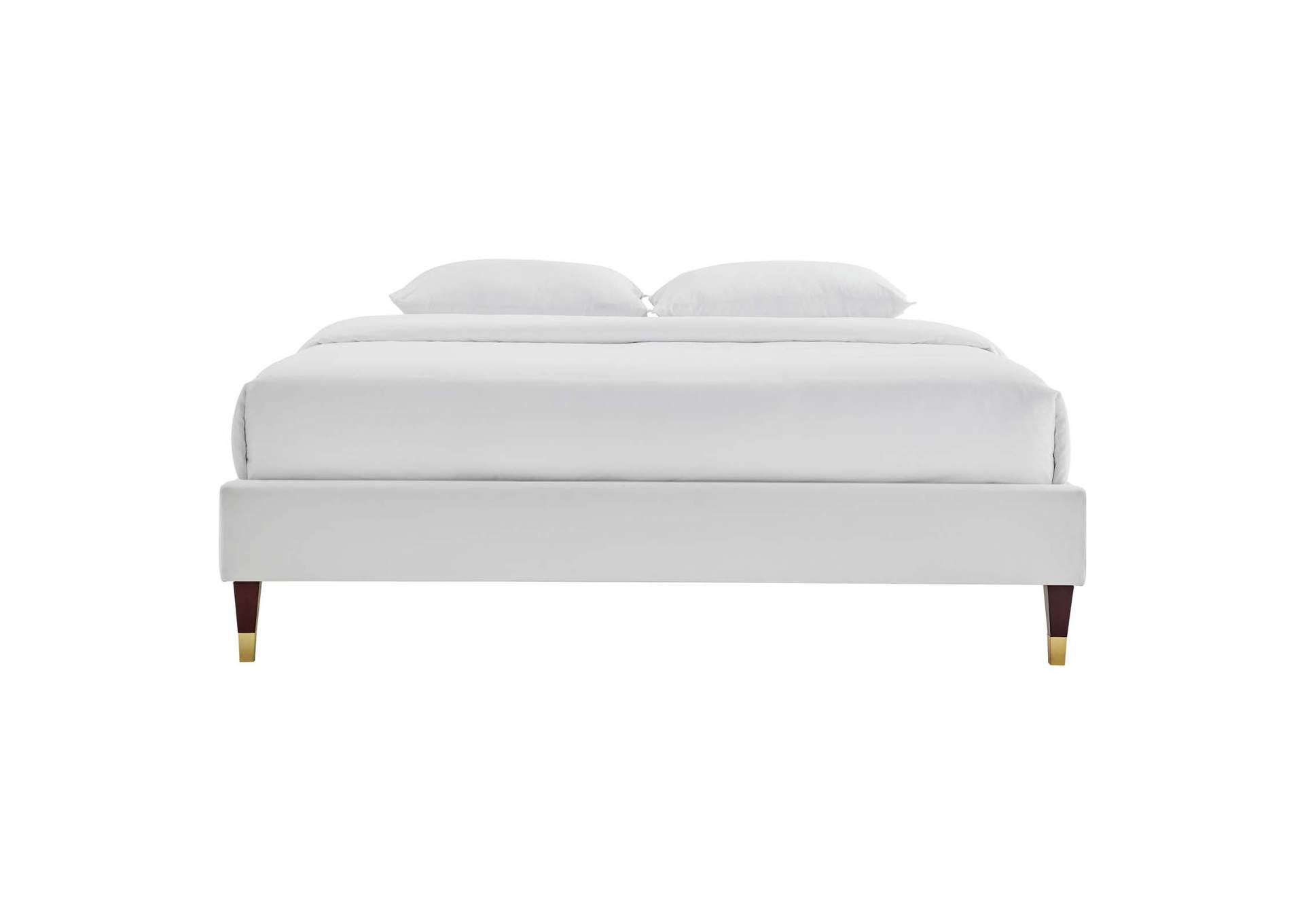 Light Gray Harlow Queen Performance Velvet Platform Bed Frame,Modway