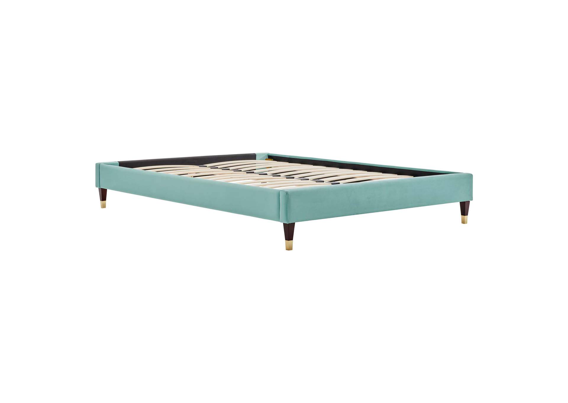 Mint Harlow Queen Performance Velvet Platform Bed Frame,Modway