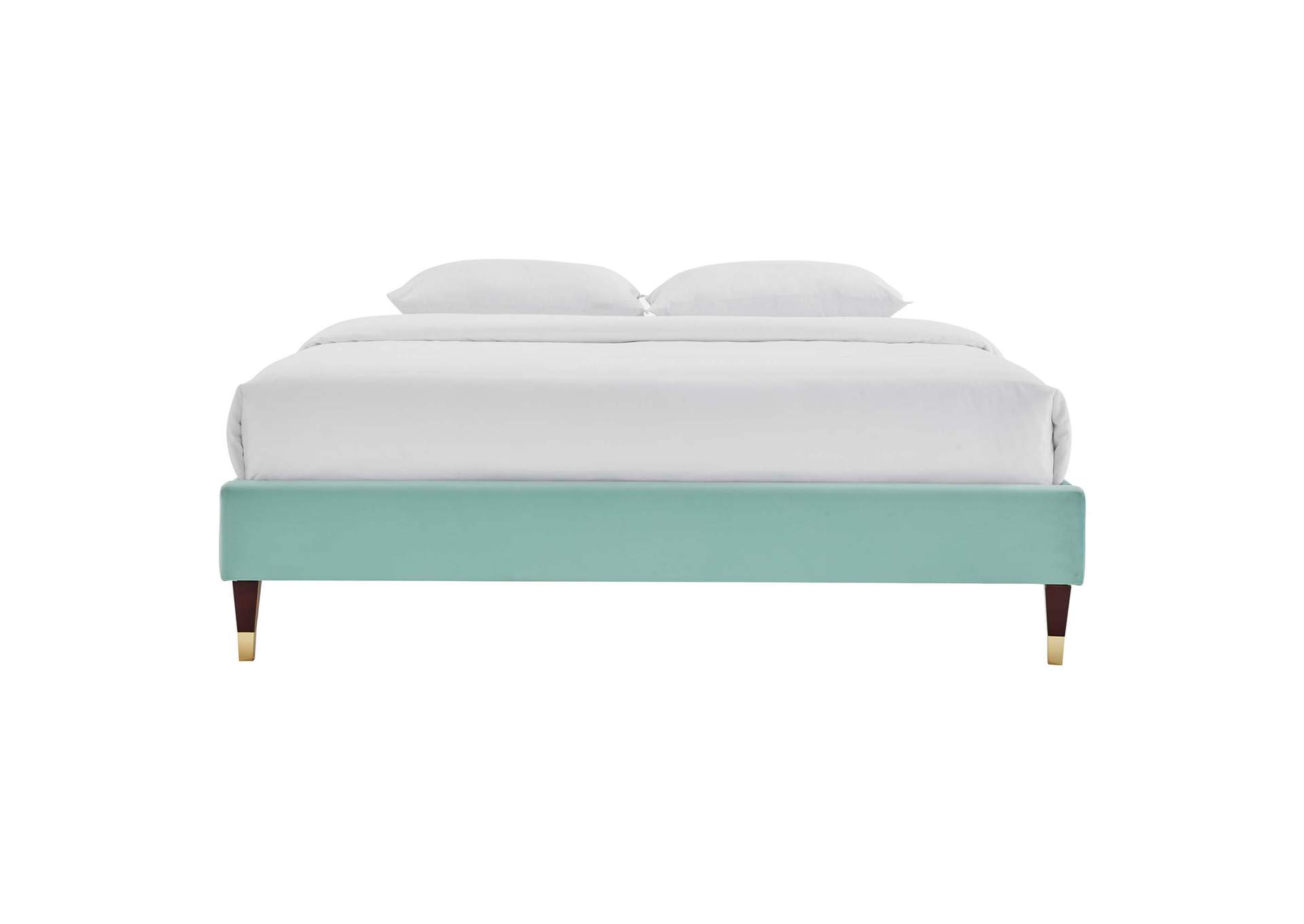 Mint Harlow Queen Performance Velvet Platform Bed Frame,Modway