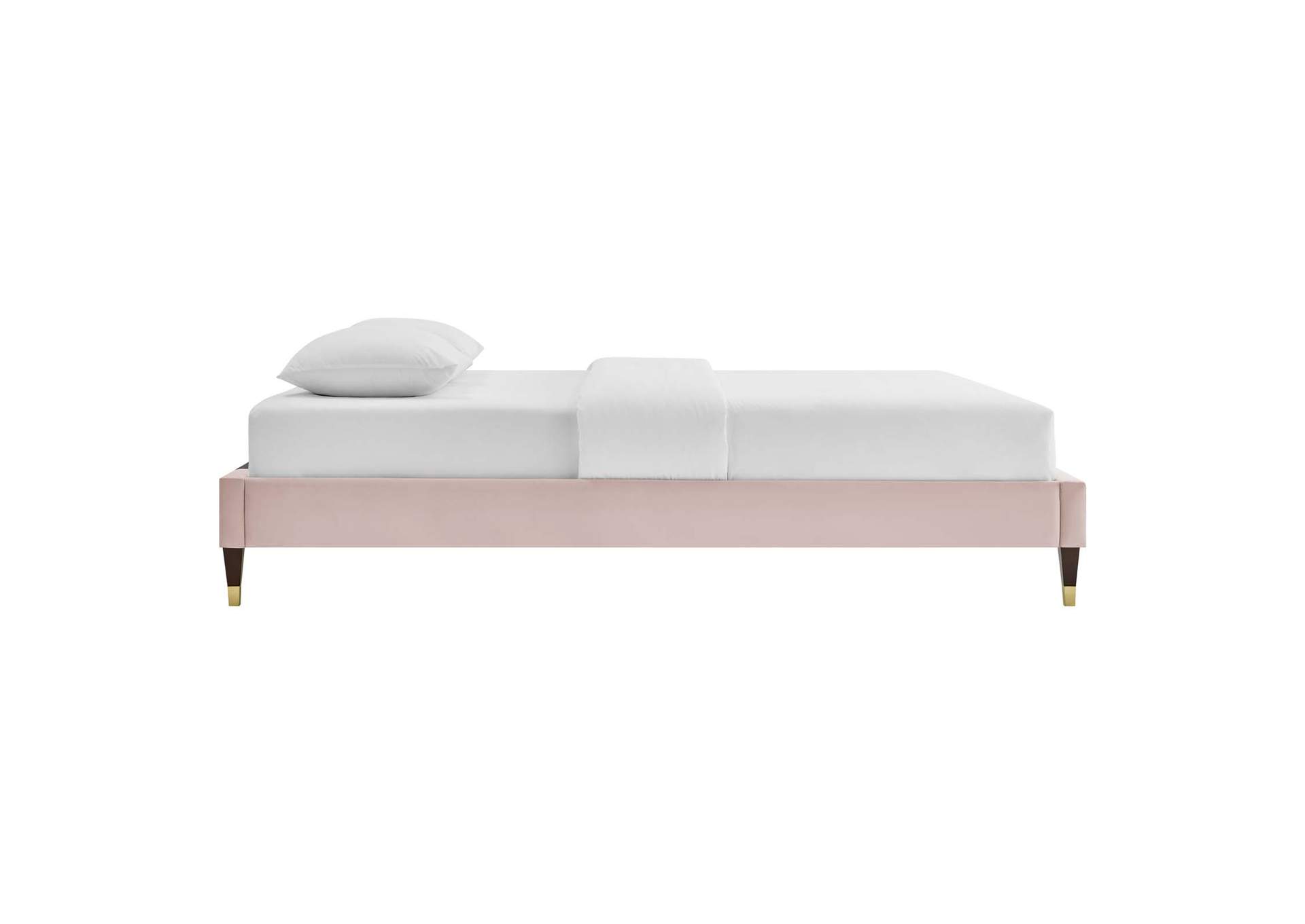 Pink Harlow Queen Performance Velvet Platform Bed Frame,Modway