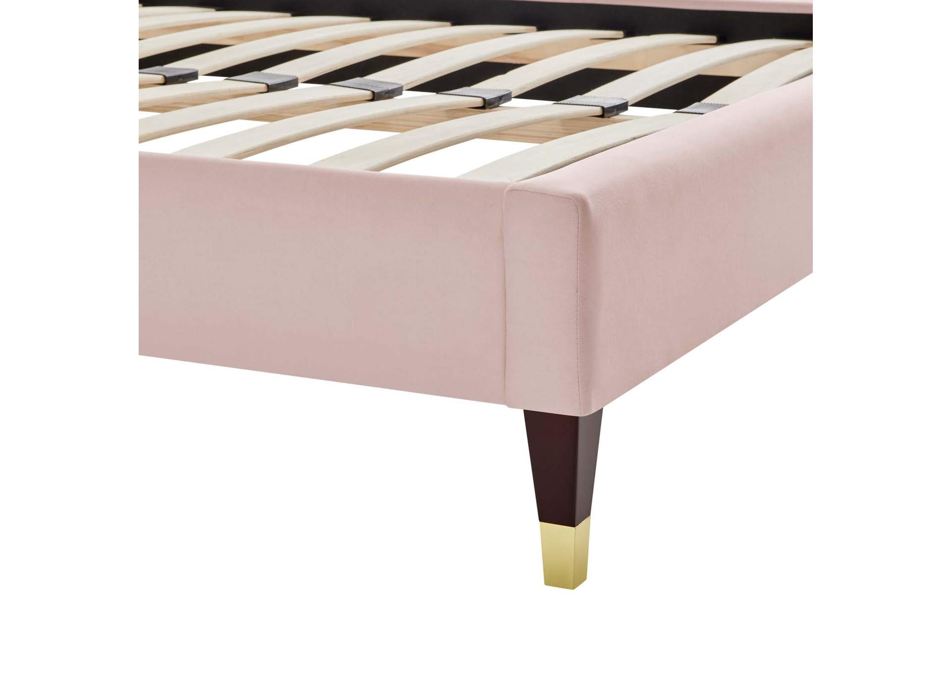 Pink Harlow Queen Performance Velvet Platform Bed Frame,Modway