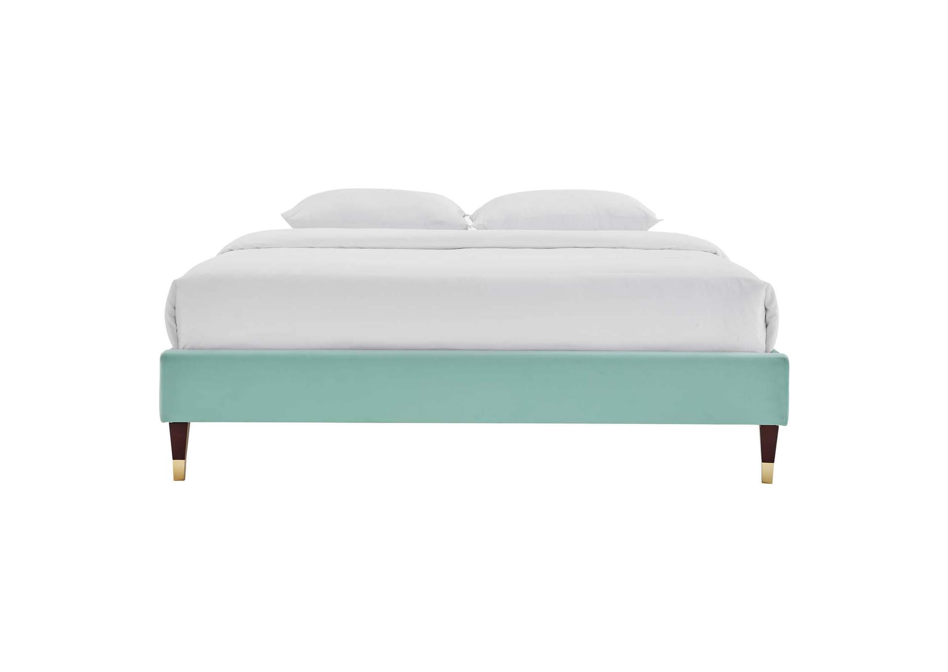 Mint Harlow King Performance Velvet Platform Bed Frame,Modway