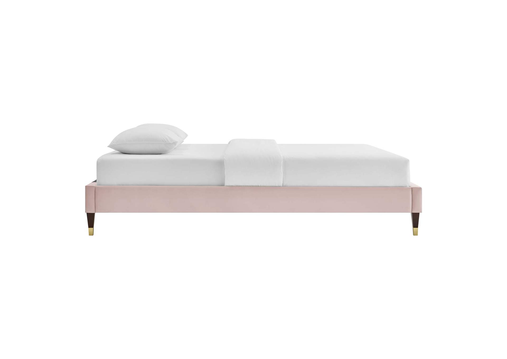 Pink Harlow King Performance Velvet Platform Bed Frame,Modway
