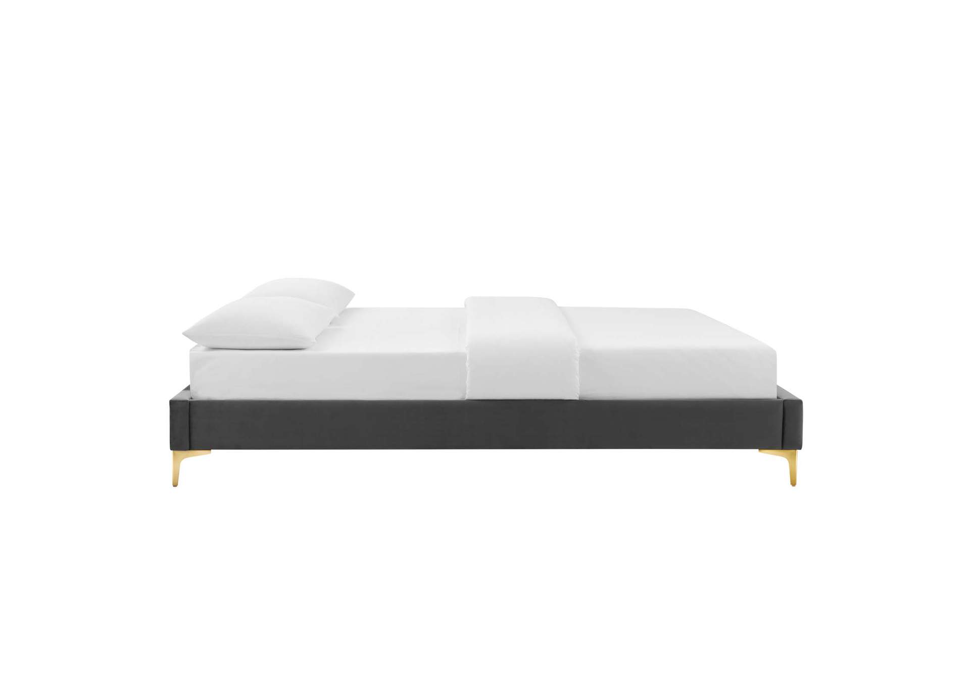 Charcoal Sutton Queen Performance Velvet Bed Frame,Modway