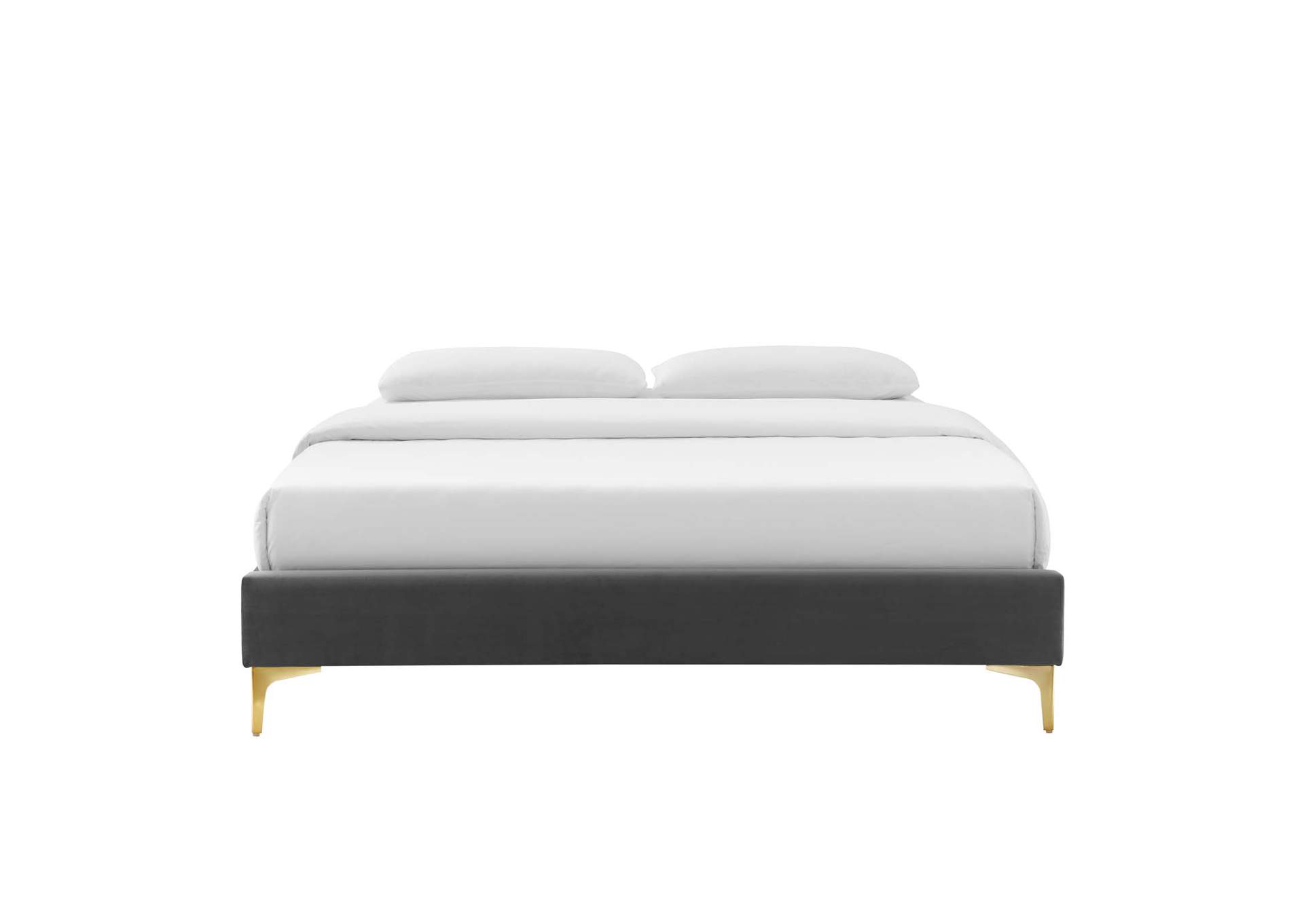 Charcoal Sutton Queen Performance Velvet Bed Frame,Modway