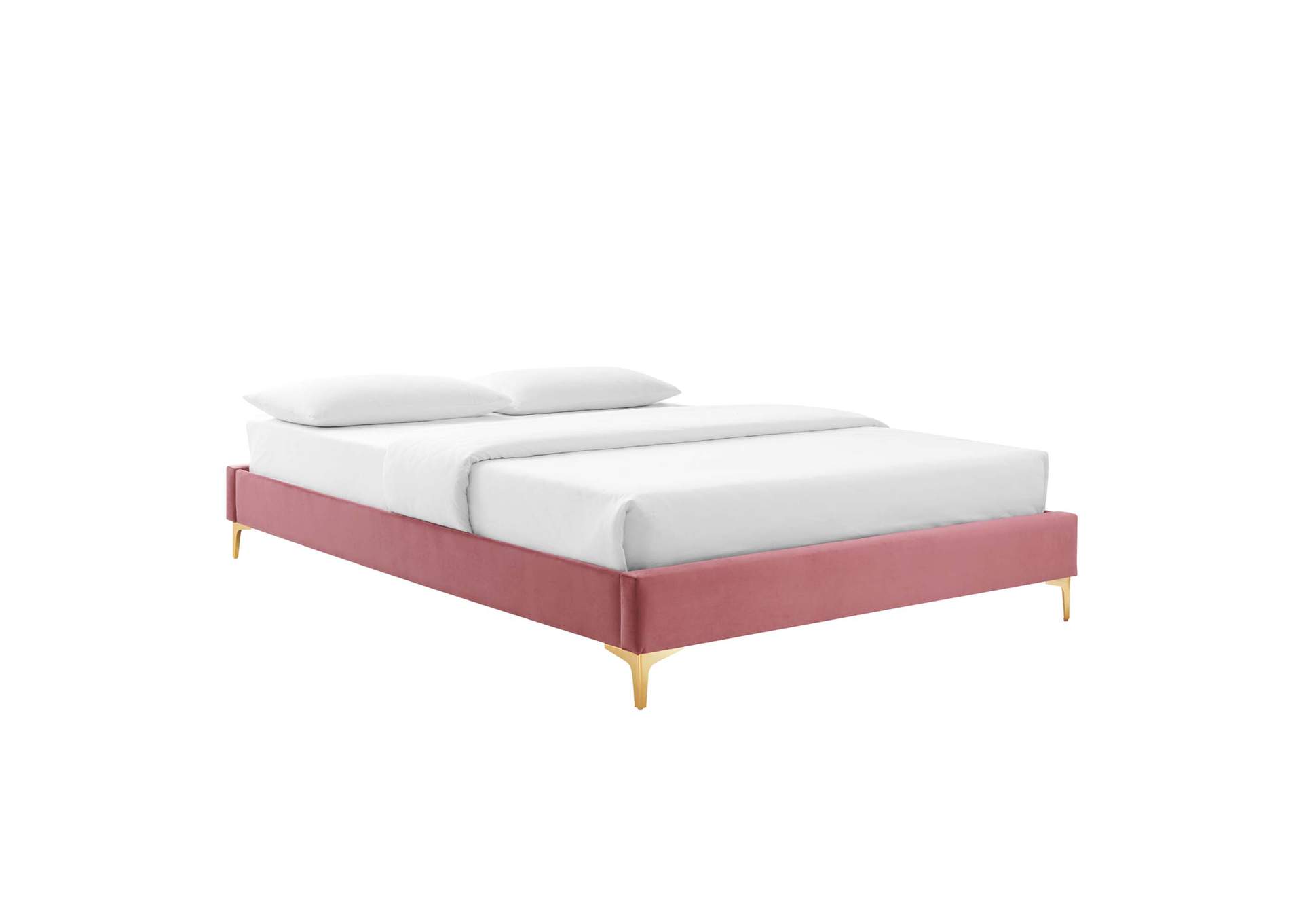 Dusty Rose Sutton Queen Performance Velvet Bed Frame,Modway