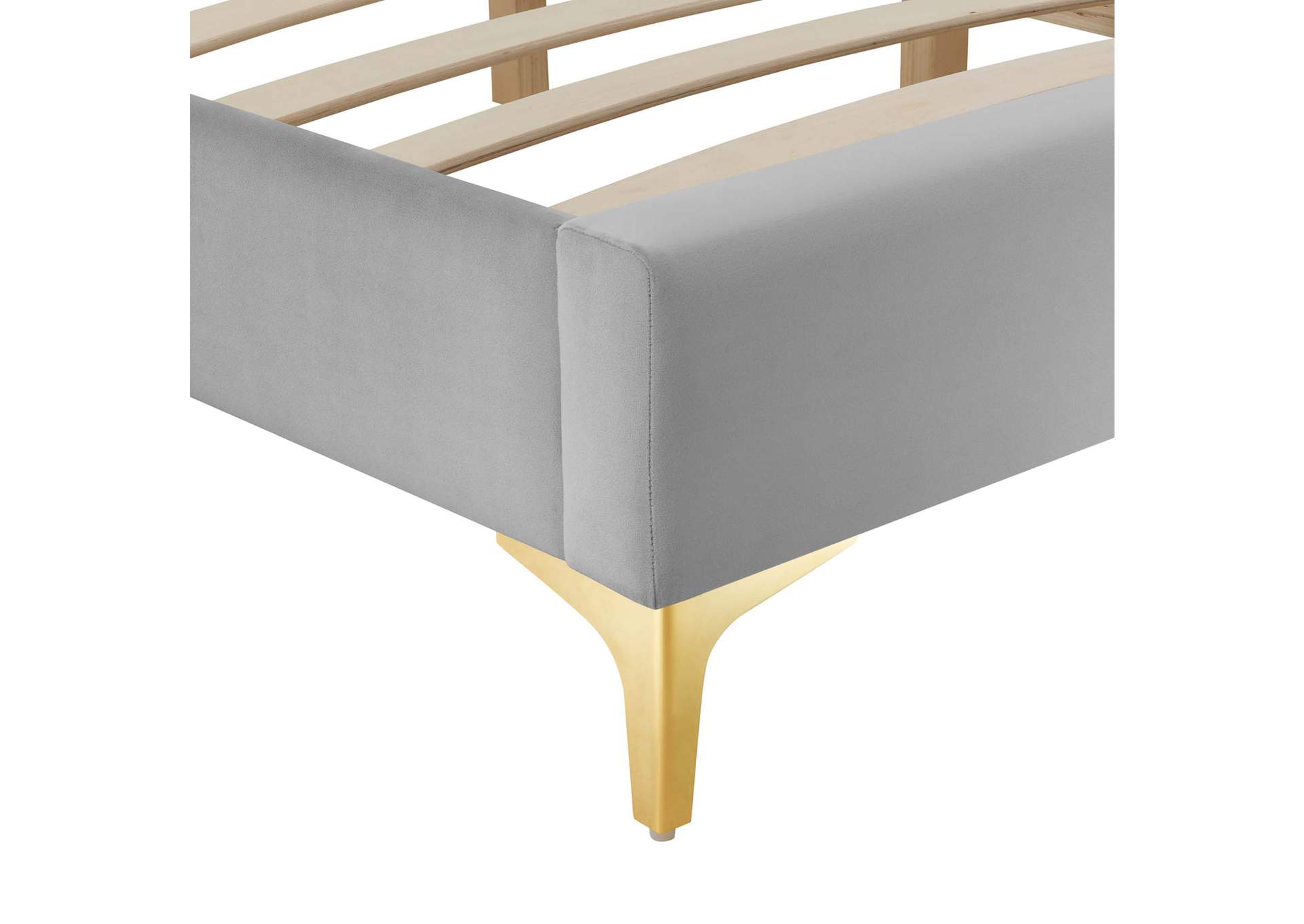Light Gray Sutton Queen Performance Velvet Bed Frame,Modway