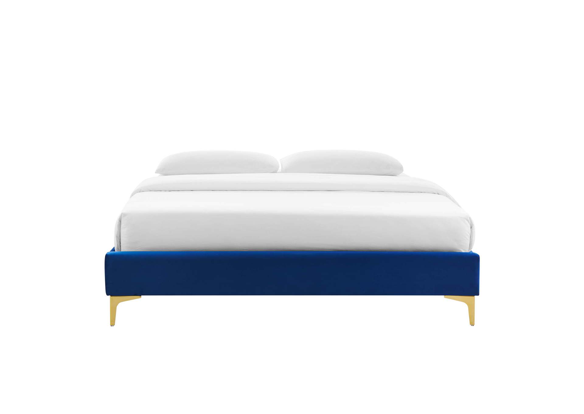Navy Sutton Queen Performance Velvet Bed Frame,Modway