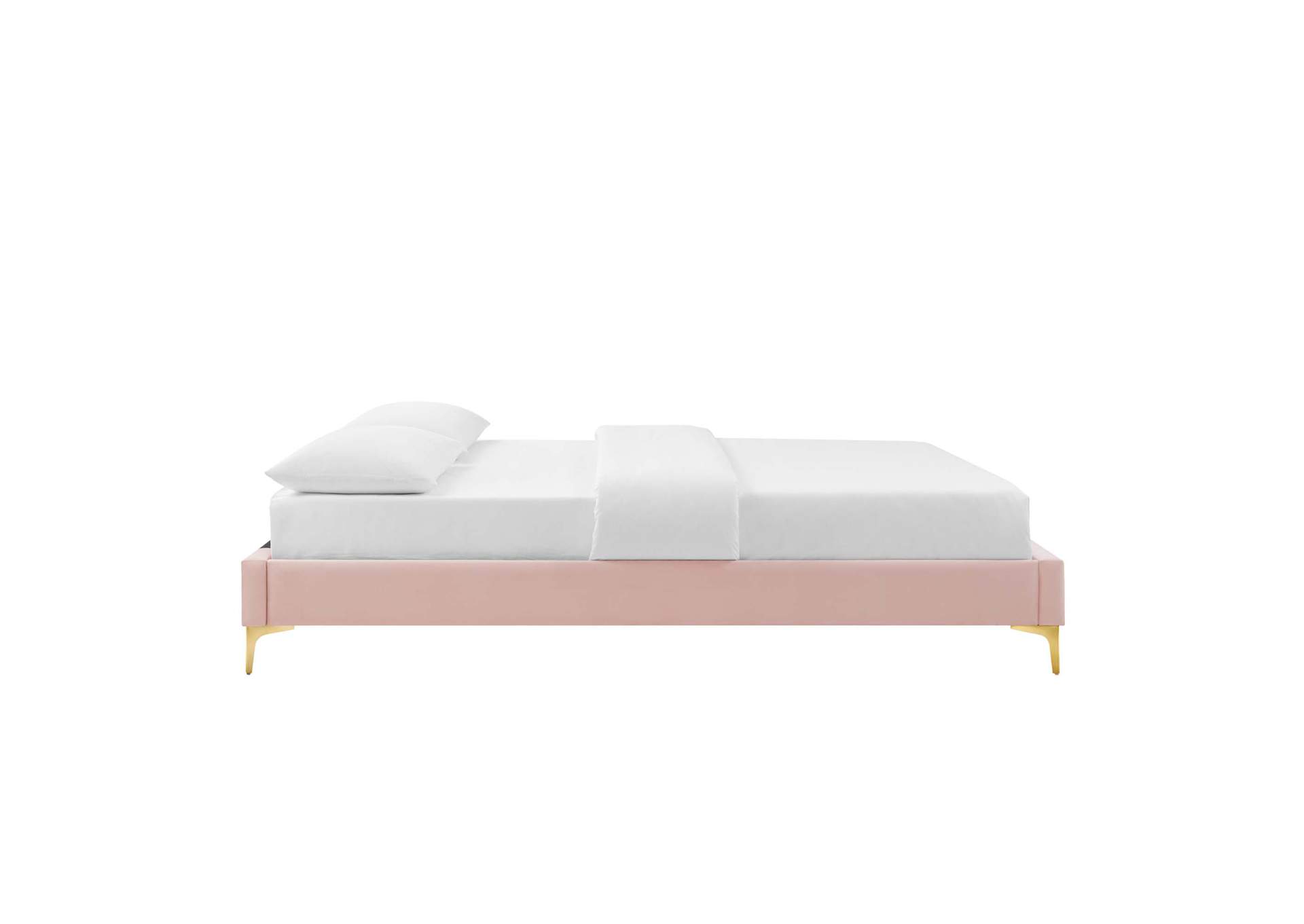 Pink Sutton Queen Performance Velvet Bed Frame,Modway