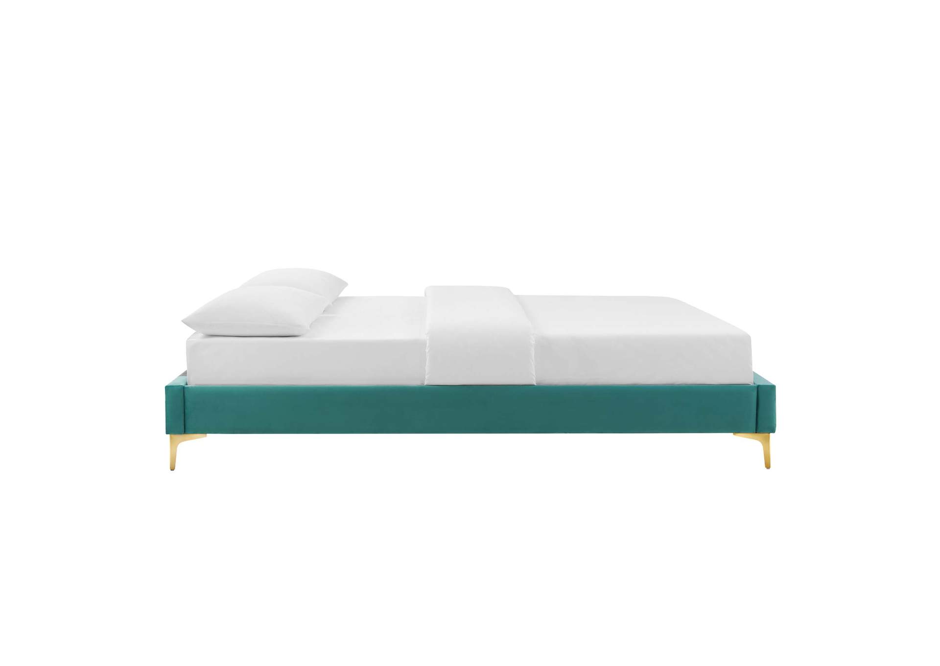 Teal Sutton Queen Performance Velvet Bed Frame,Modway