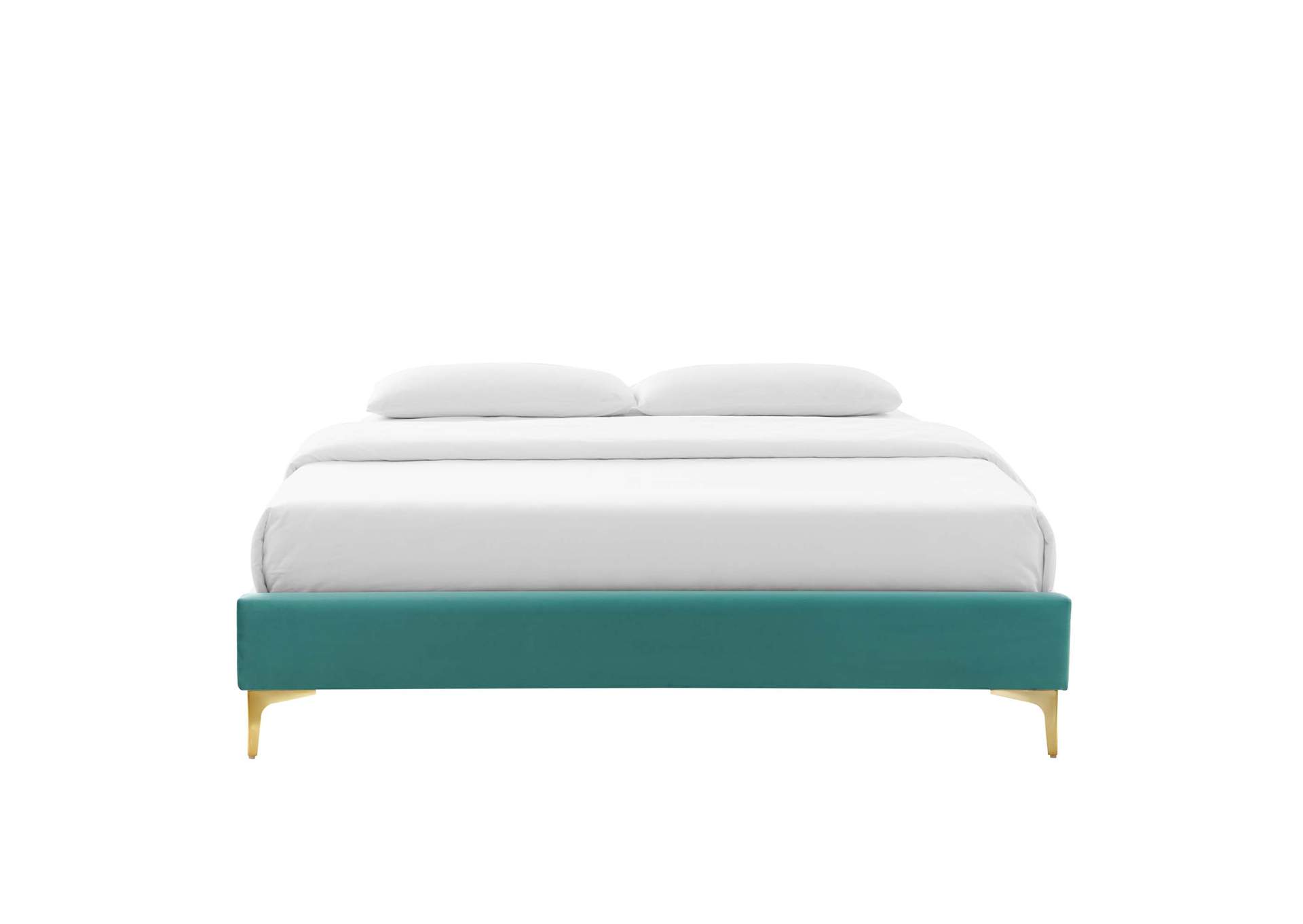 Teal Sutton Queen Performance Velvet Bed Frame,Modway