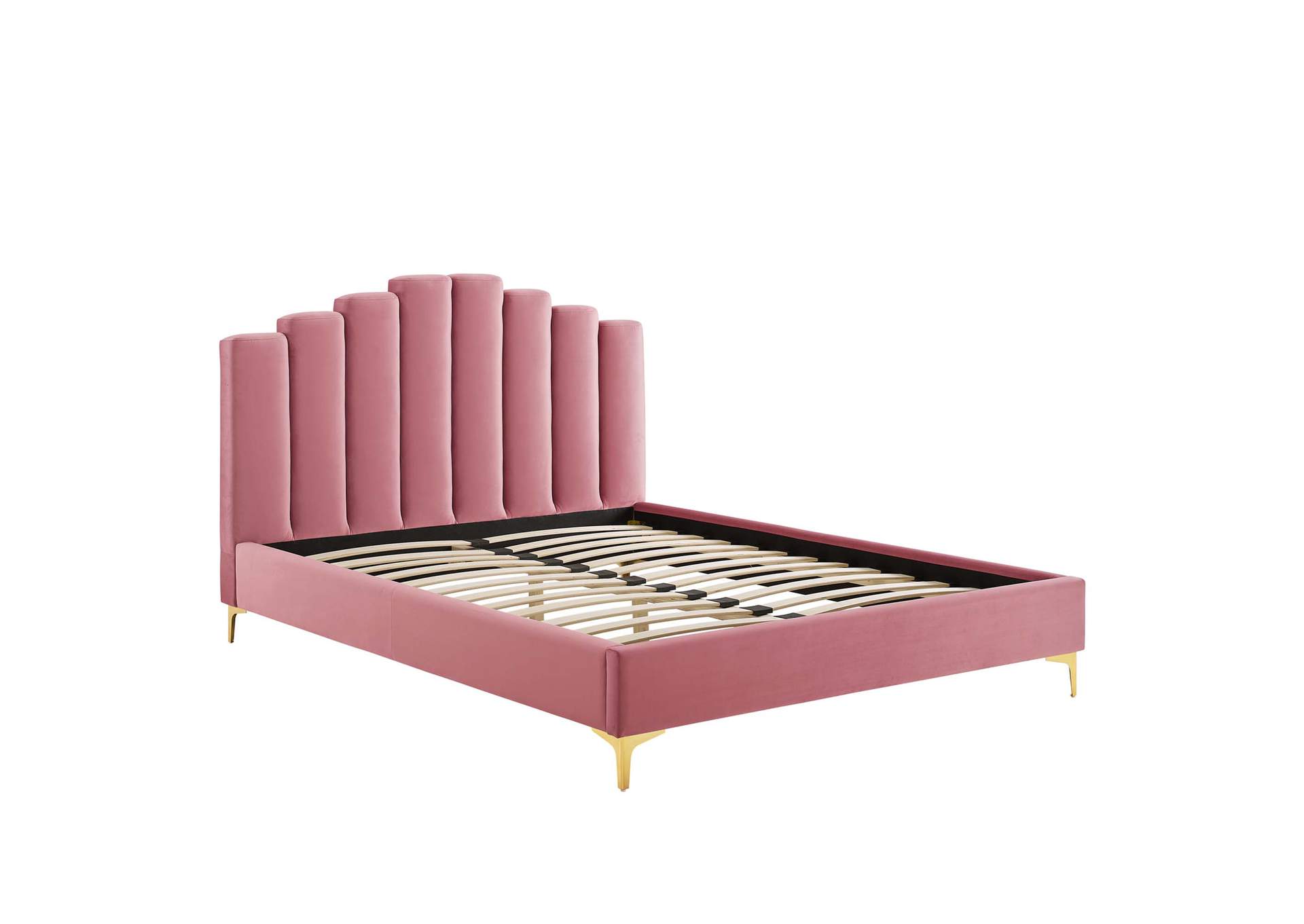 Dusty Rose Olivia Queen Performance Velvet Platform Bed,Modway