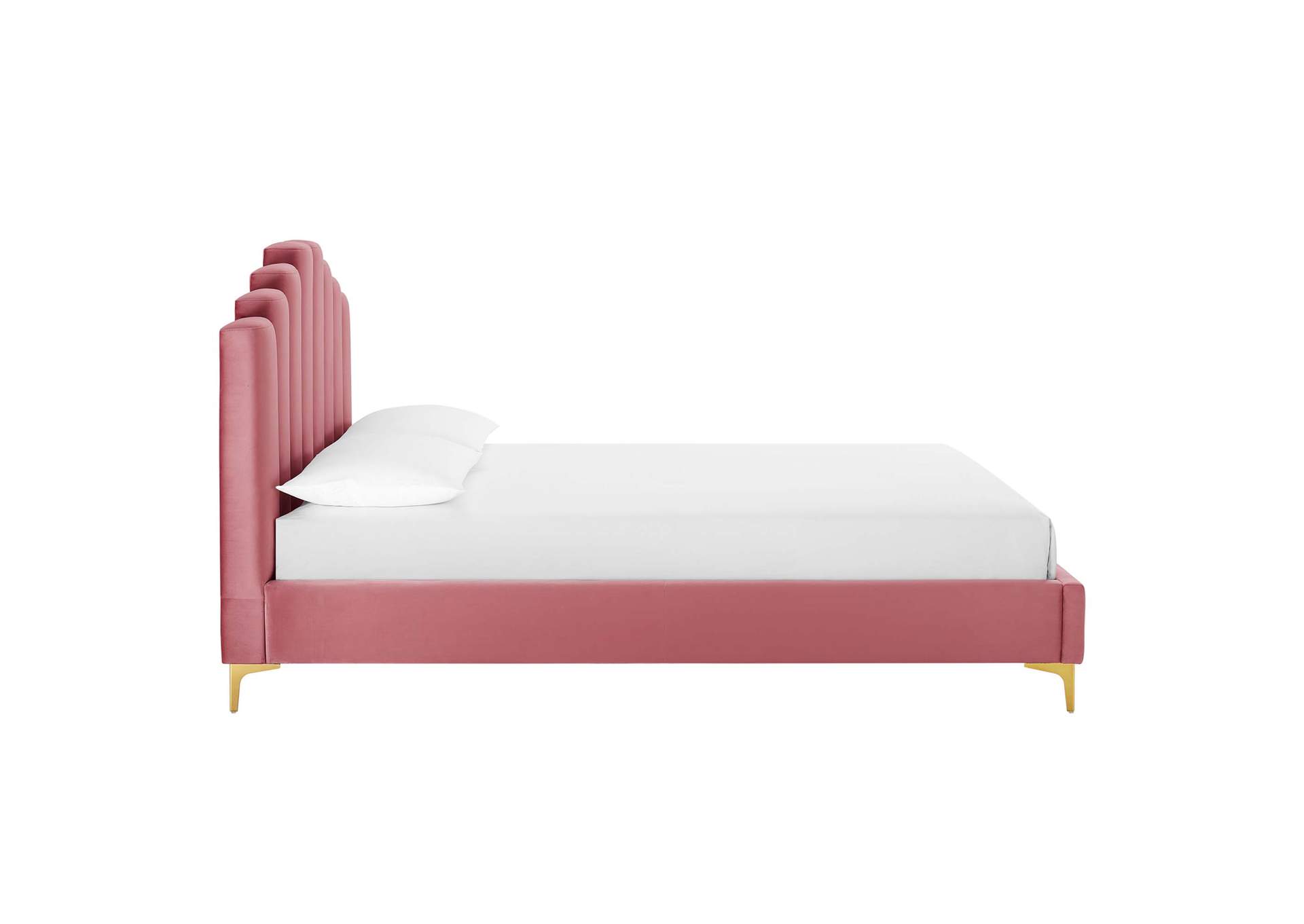Dusty Rose Olivia Queen Performance Velvet Platform Bed,Modway