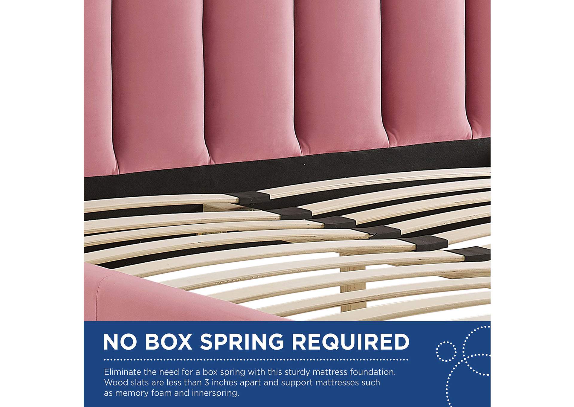 Dusty Rose Olivia Queen Performance Velvet Platform Bed,Modway