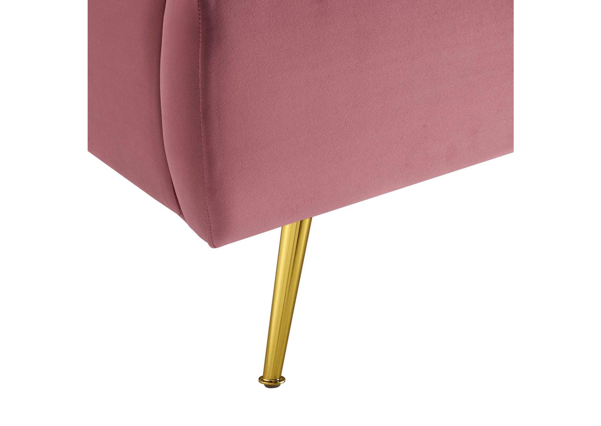 Dusty Rose Lana Queen Performance Velvet Wingback Platform Bed,Modway