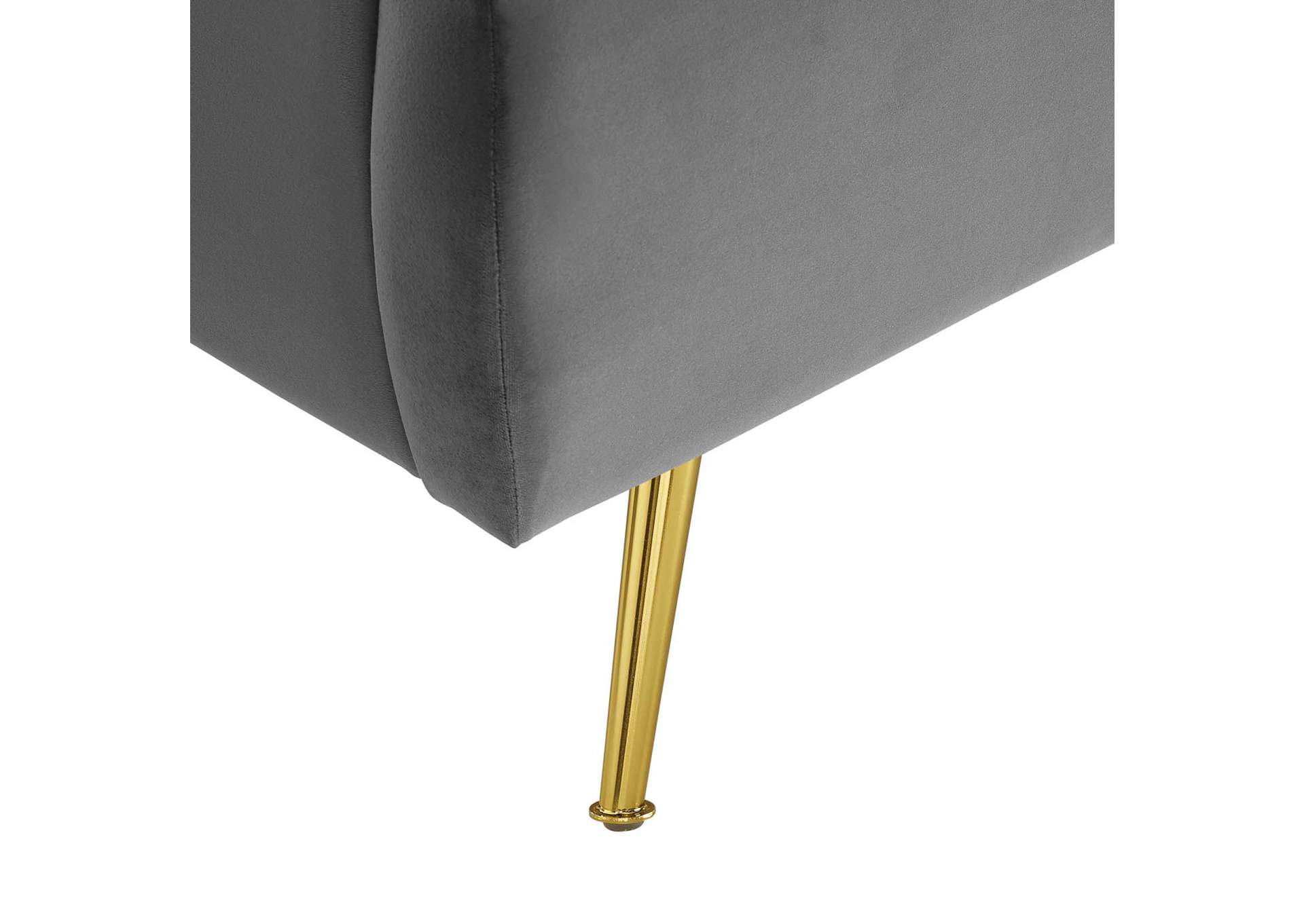 Gray Lana Queen Performance Velvet Wingback Platform Bed,Modway