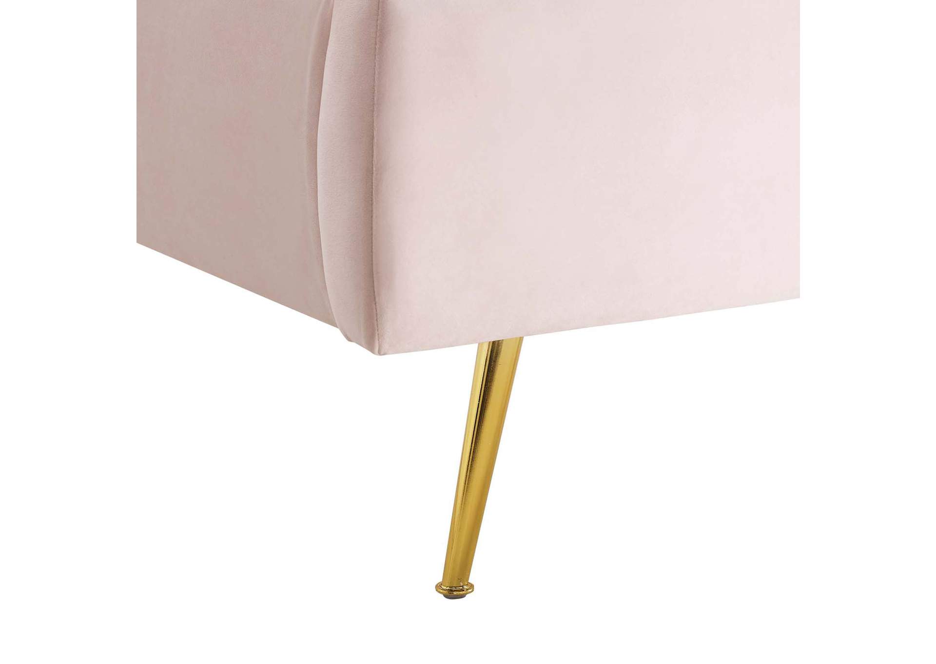 Pink Lana Queen Performance Velvet Wingback Platform Bed,Modway