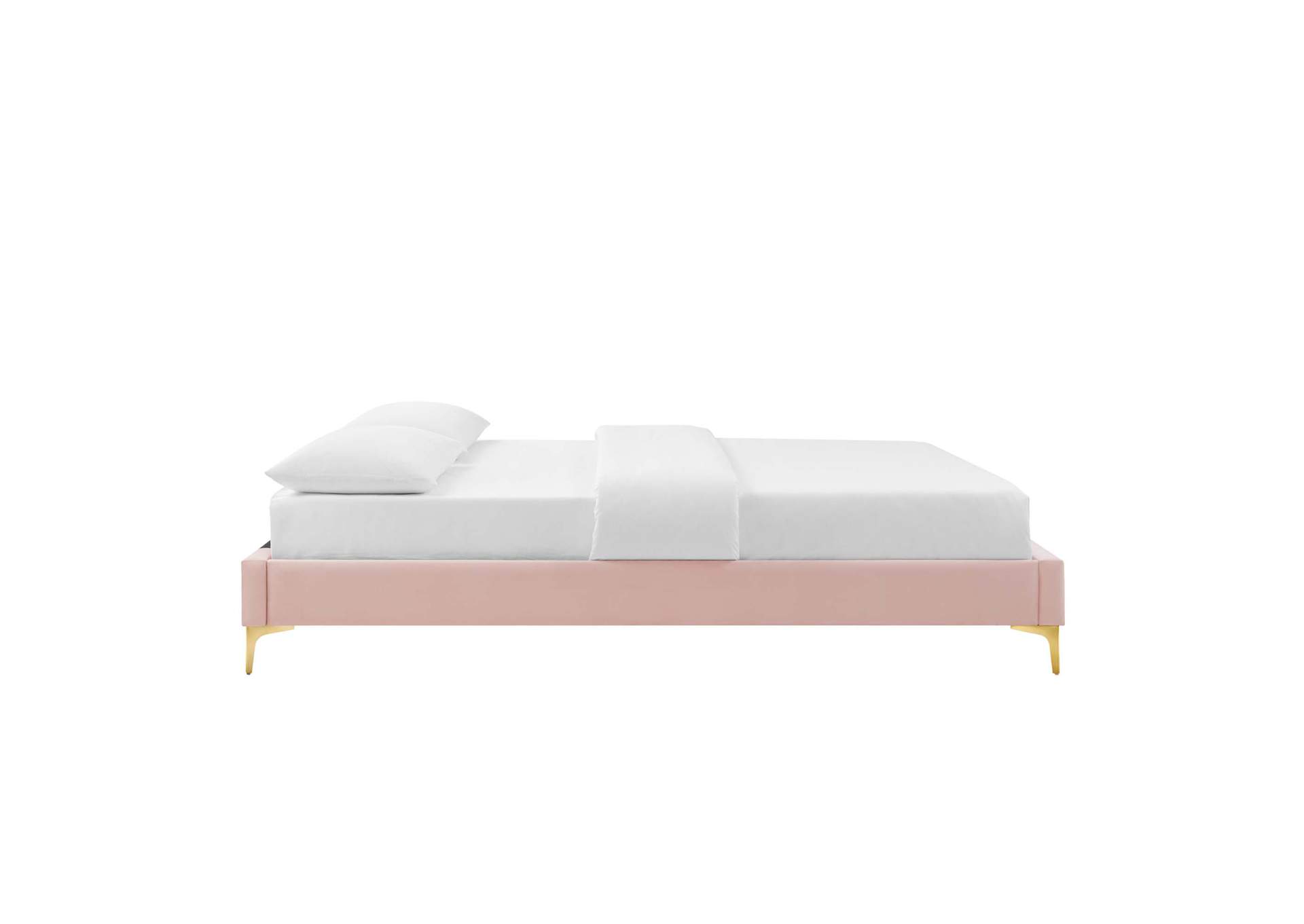 Pink Sutton Twin Performance Velvet Bed Frame,Modway