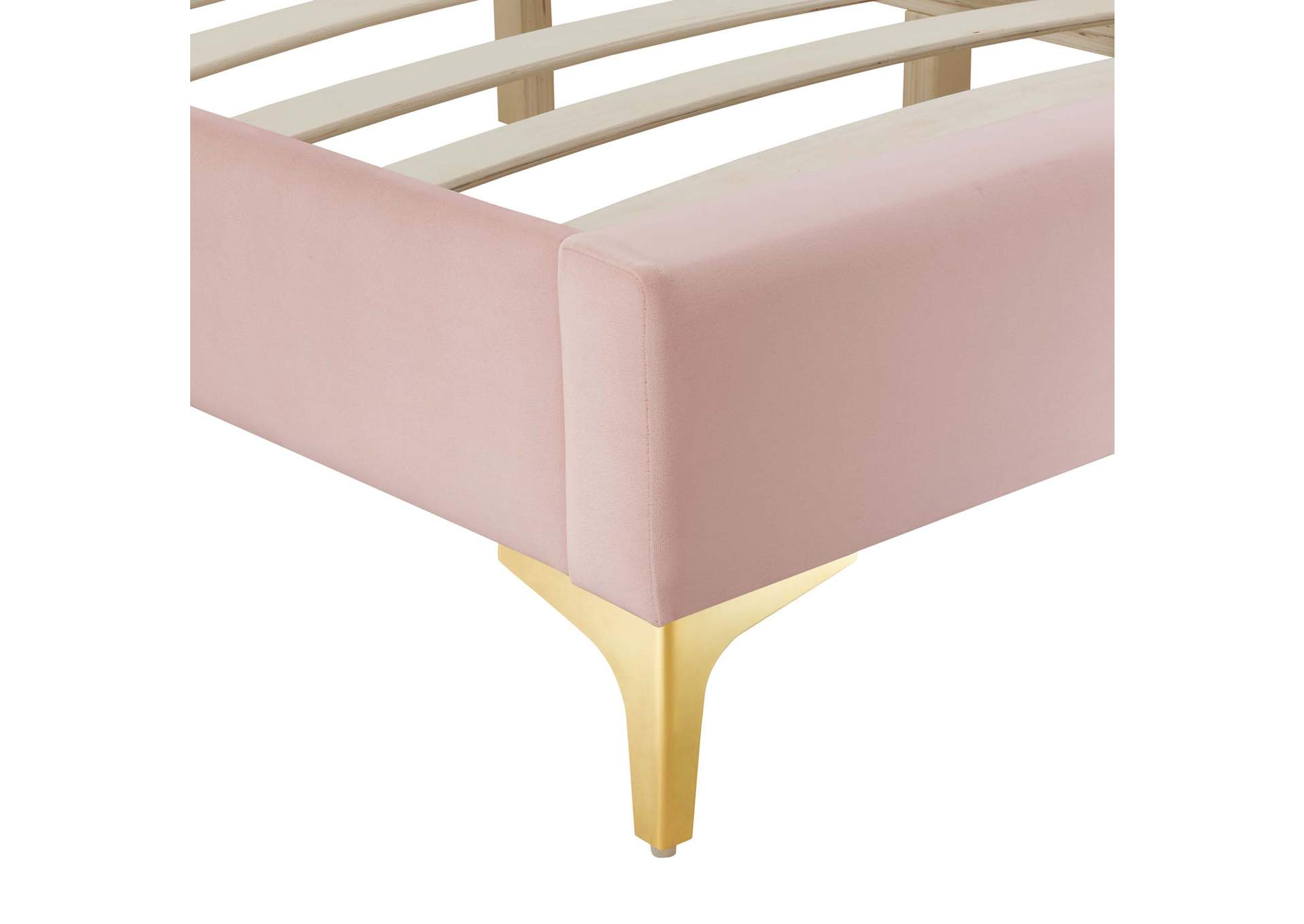 Pink Sutton Twin Performance Velvet Bed Frame,Modway