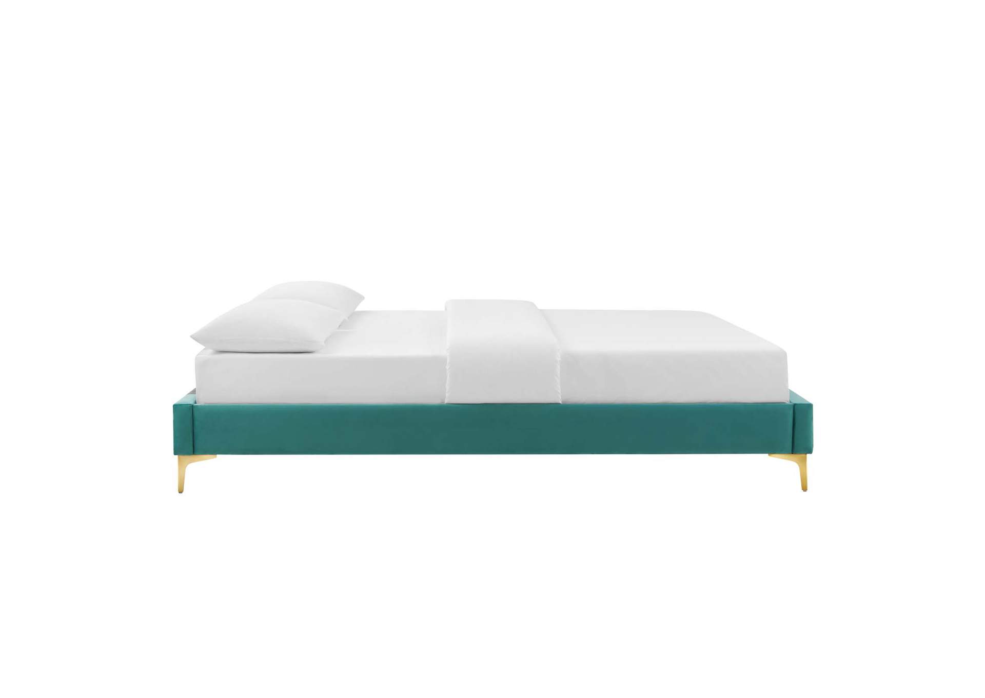 Teal Sutton Twin Performance Velvet Bed Frame,Modway