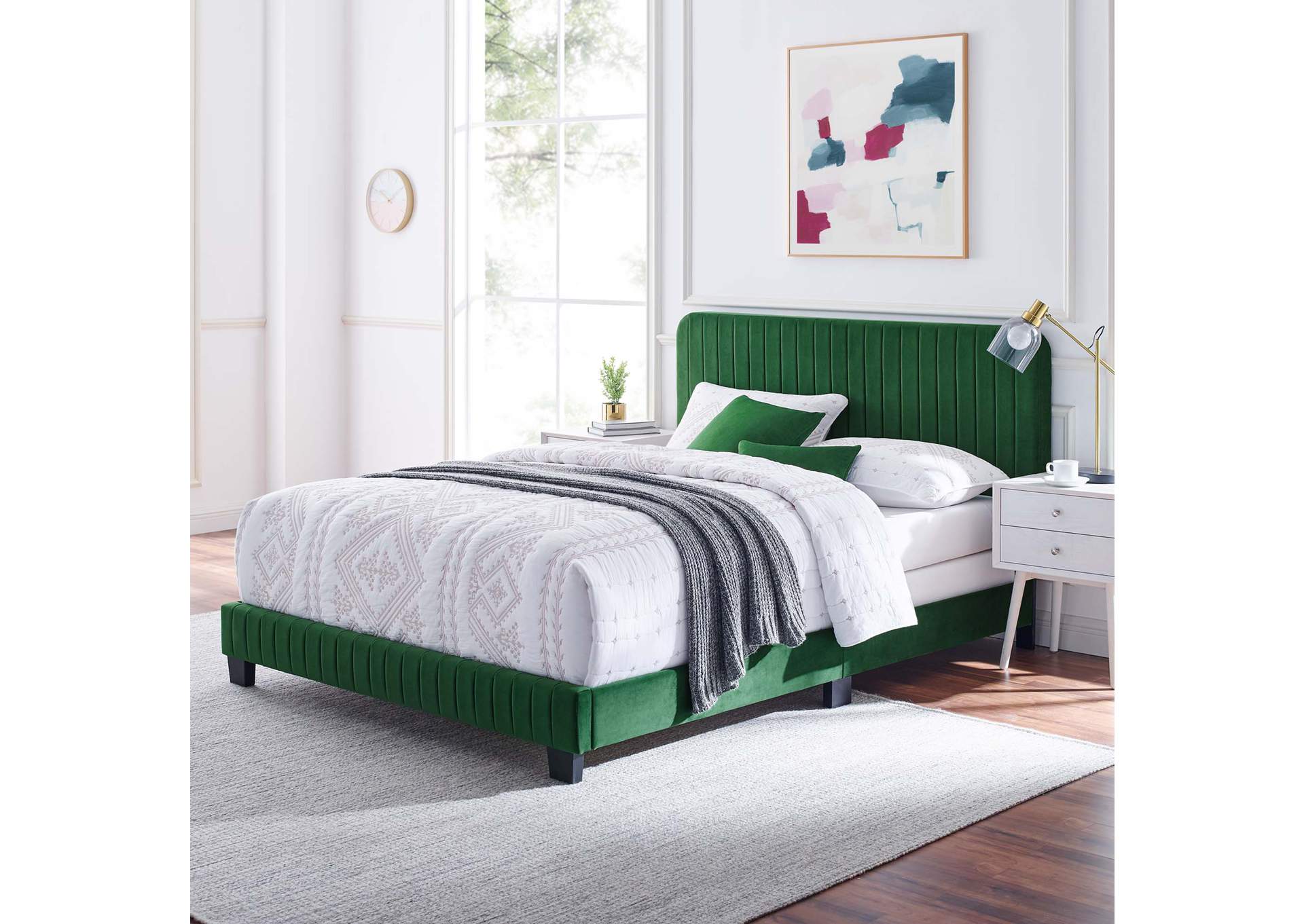 Celine Channel Tufted Performance Velvet King Bed,Modway