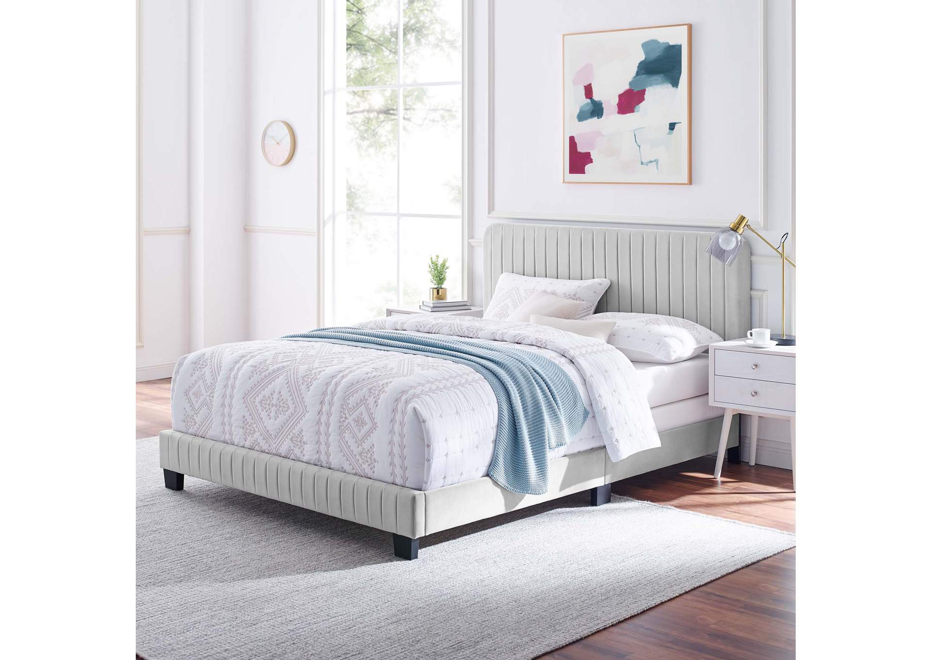 Celine Channel Tufted Performance Velvet King Bed,Modway