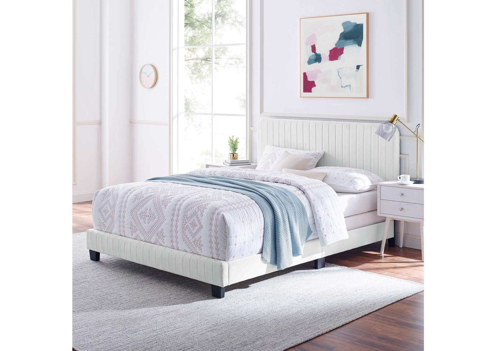 Celine Channel Tufted Performance Velvet King Bed,Modway