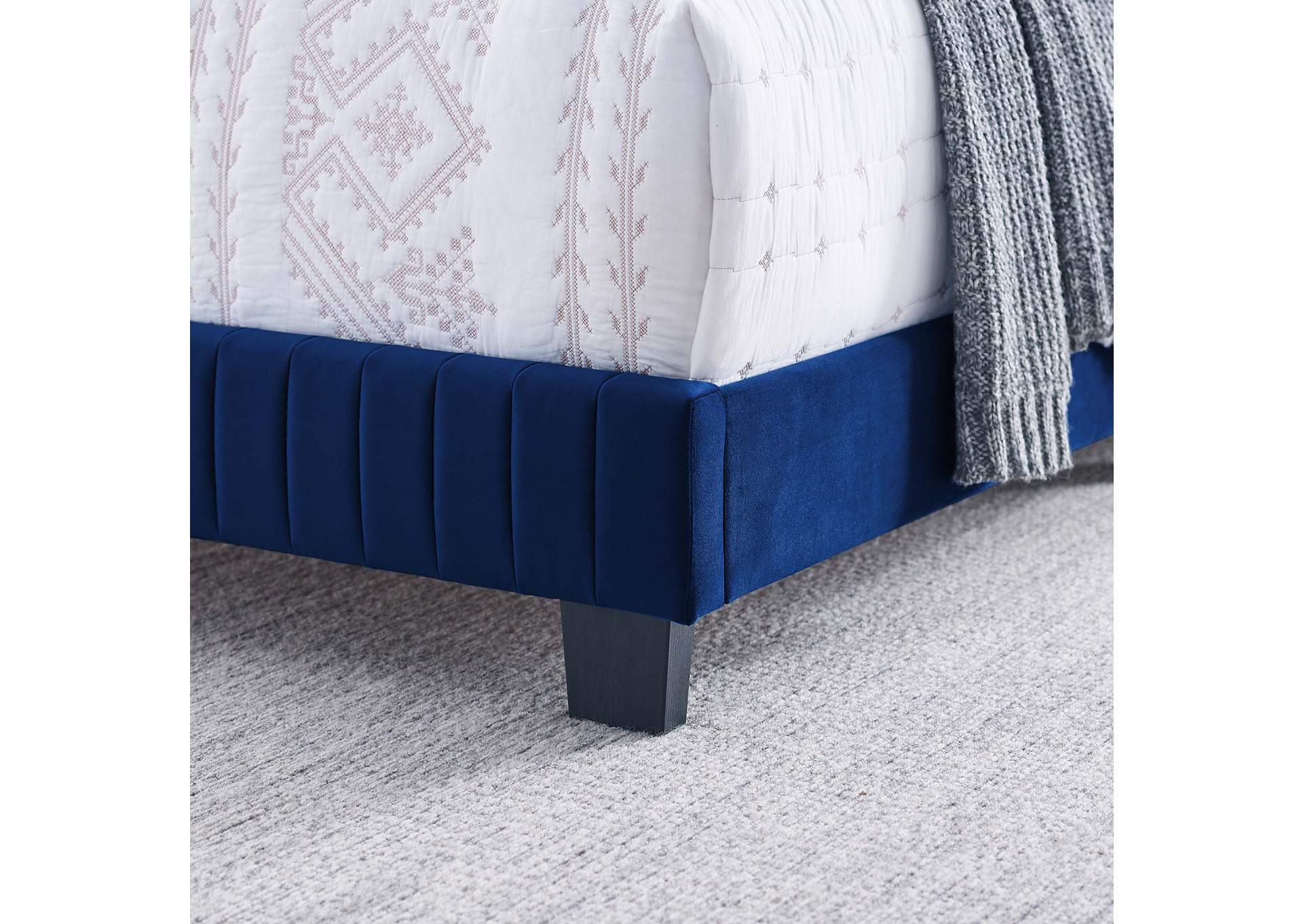 Celine Channel Tufted Performance Velvet Queen Bed,Modway