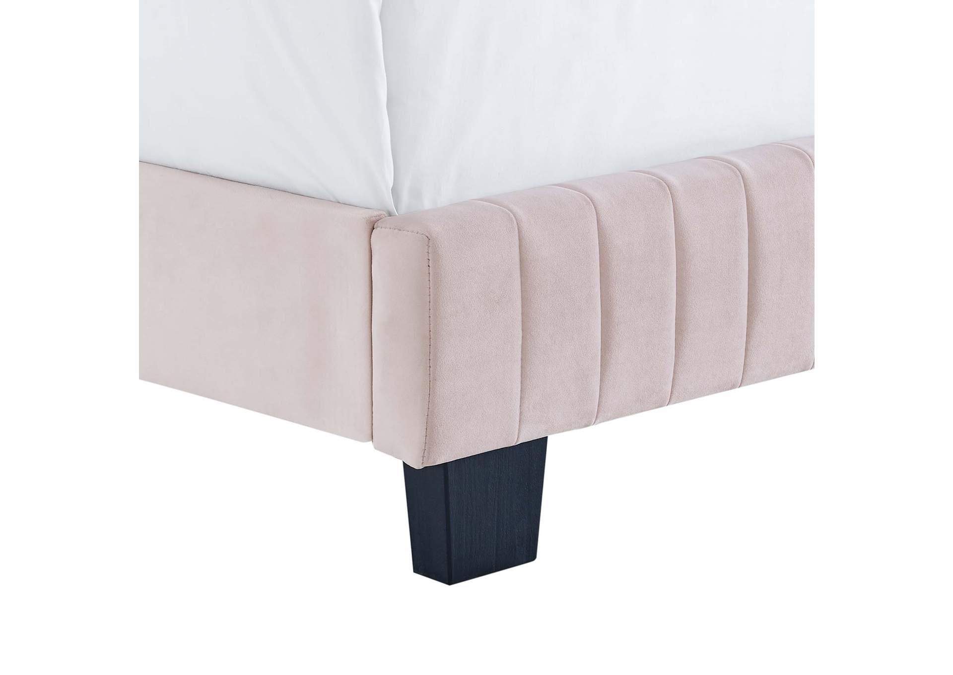 Celine Channel Tufted Performance Velvet Queen Bed,Modway