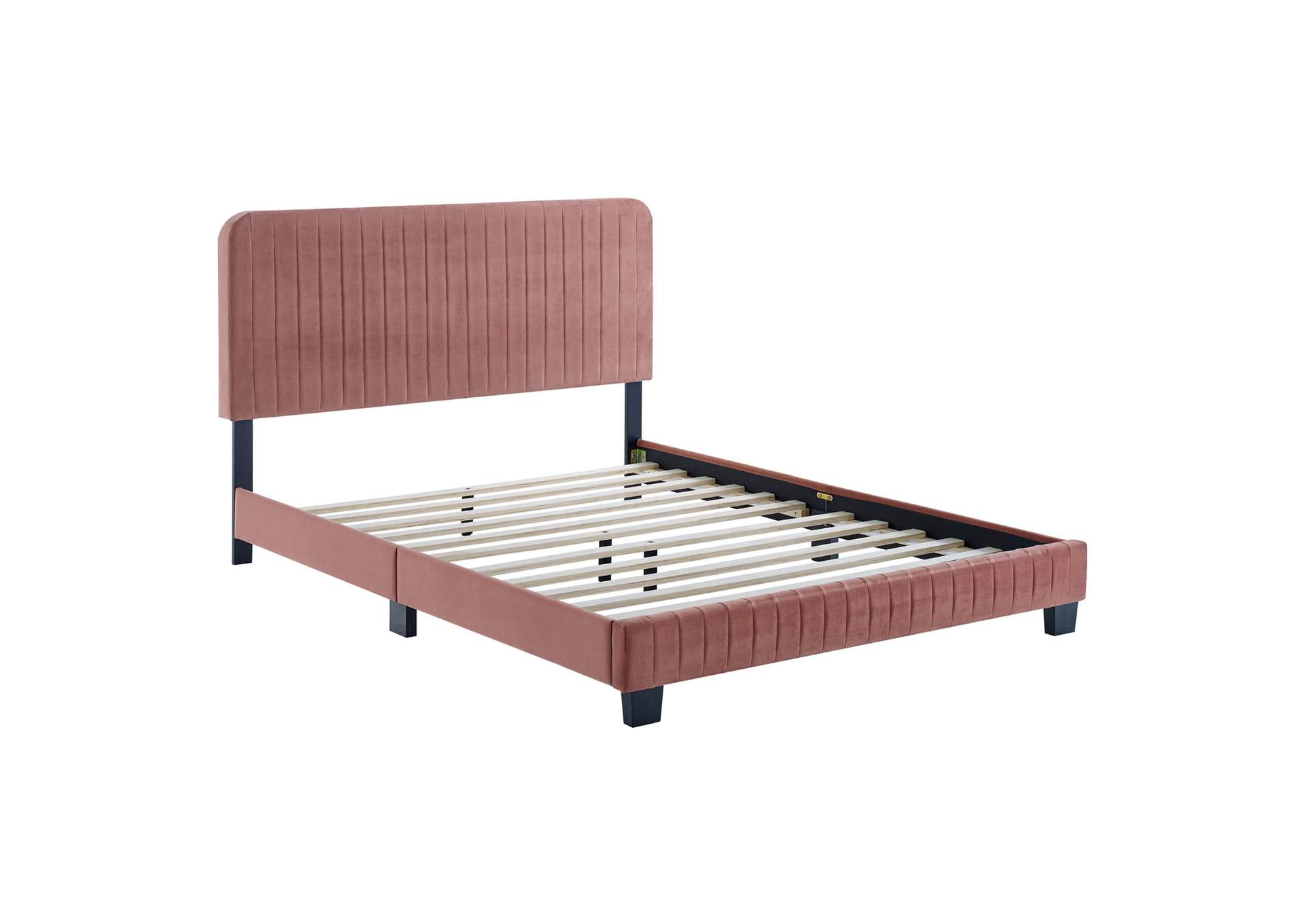 Celine Channel Tufted Performance Velvet King Platform Bed,Modway