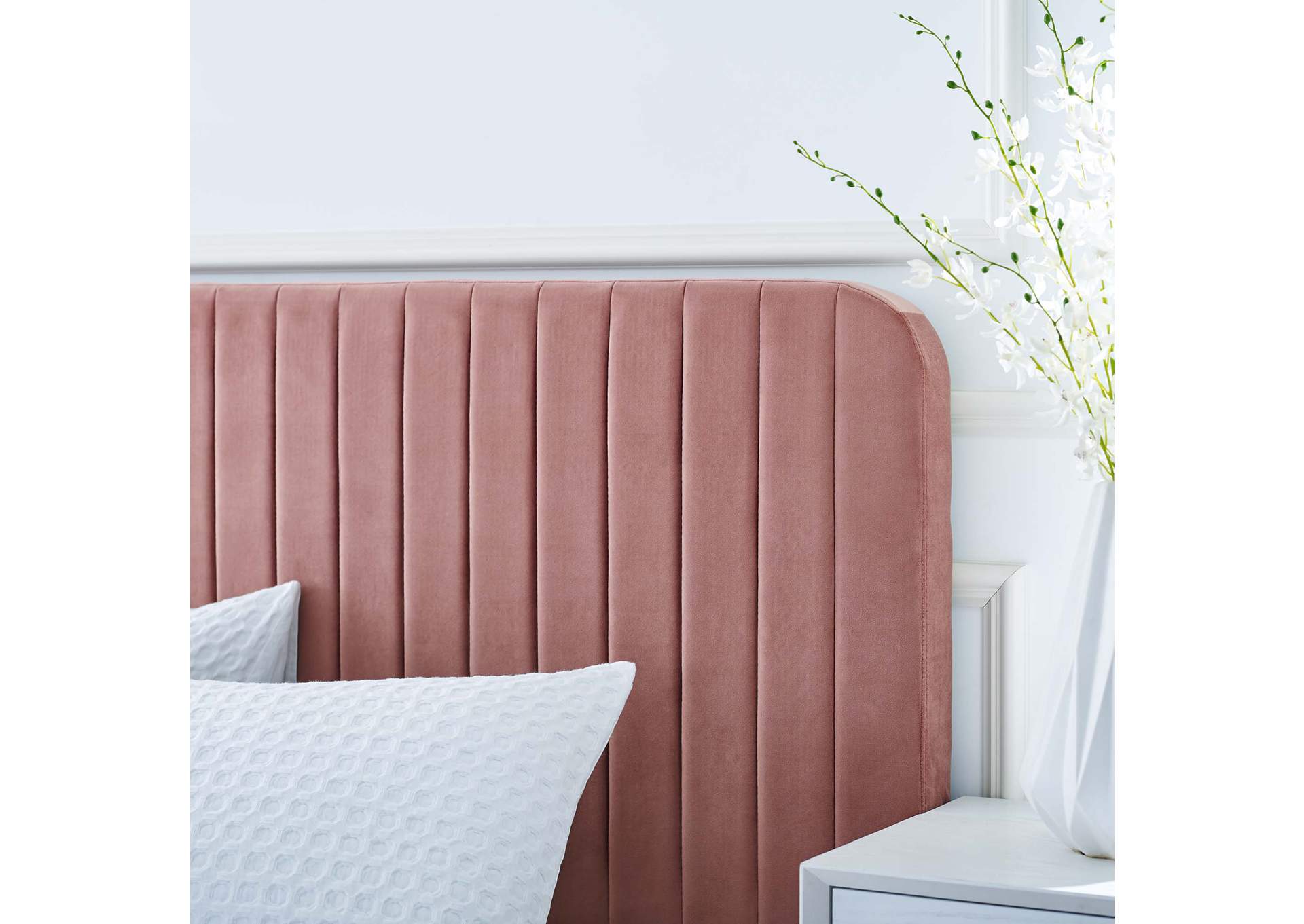 Celine Channel Tufted Performance Velvet King Platform Bed,Modway