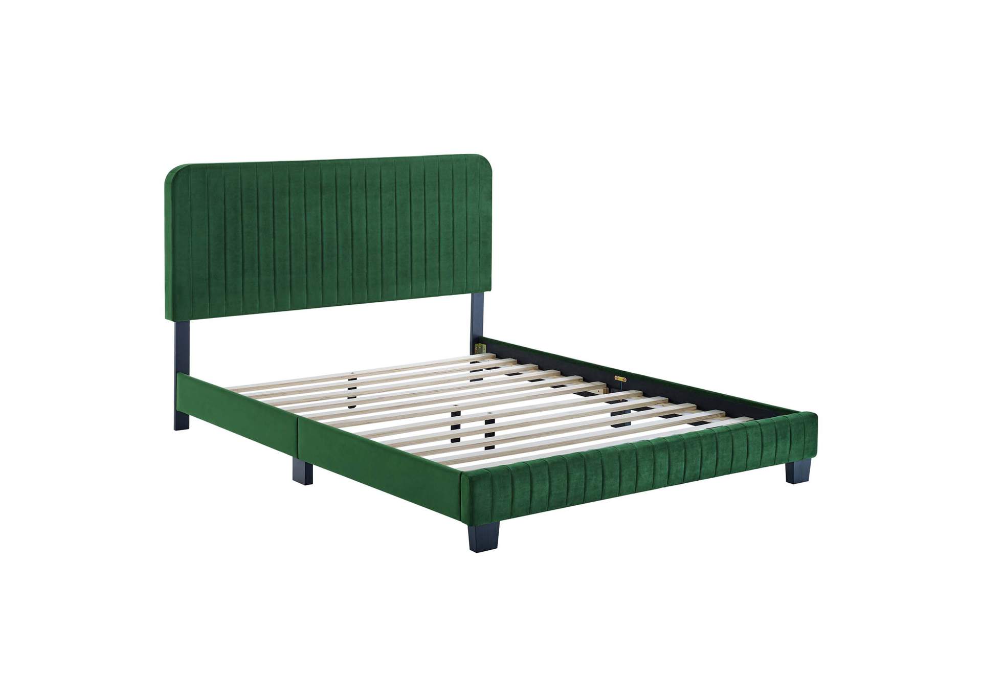 Celine Channel Tufted Performance Velvet King Platform Bed,Modway