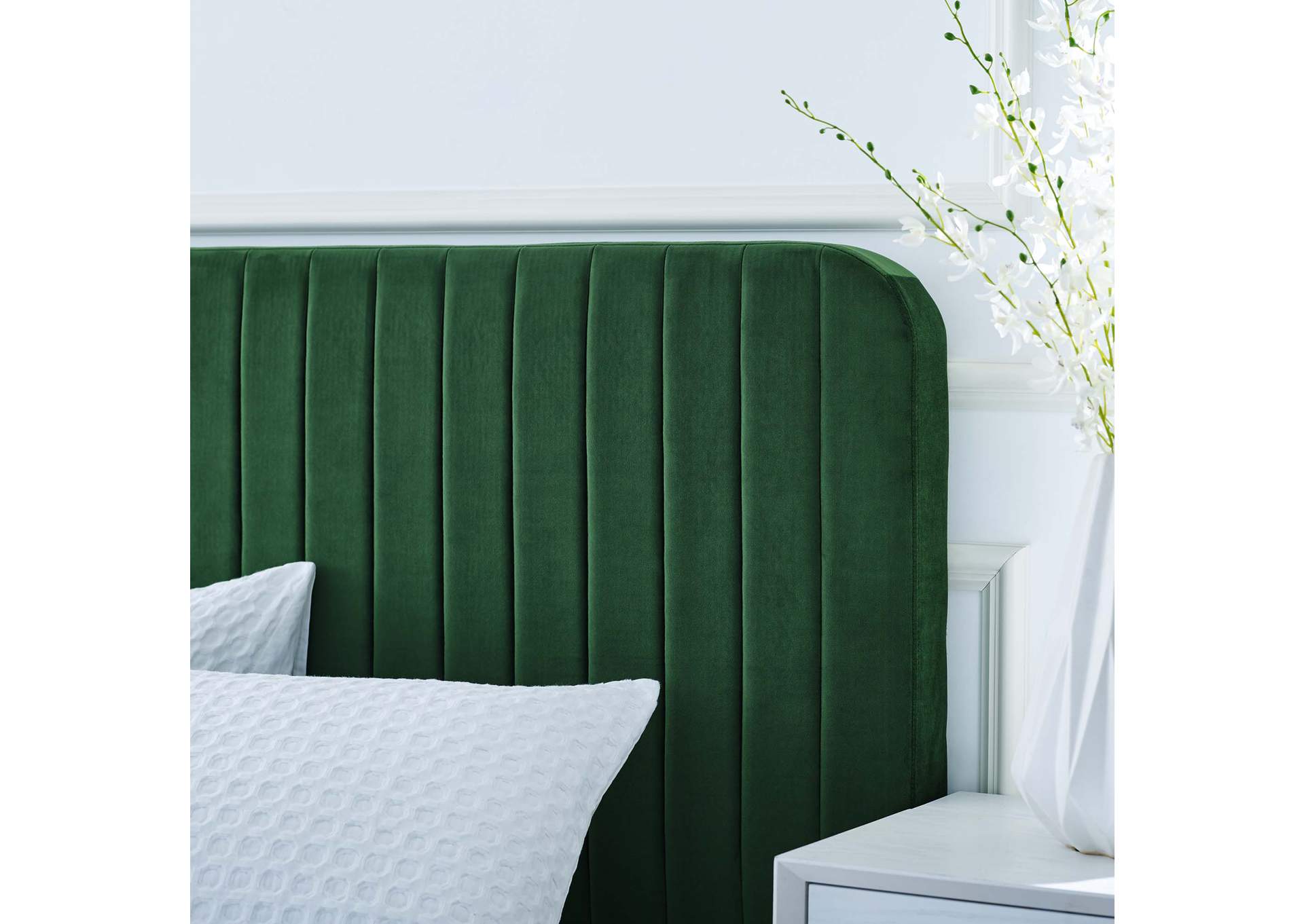 Celine Channel Tufted Performance Velvet King Platform Bed,Modway