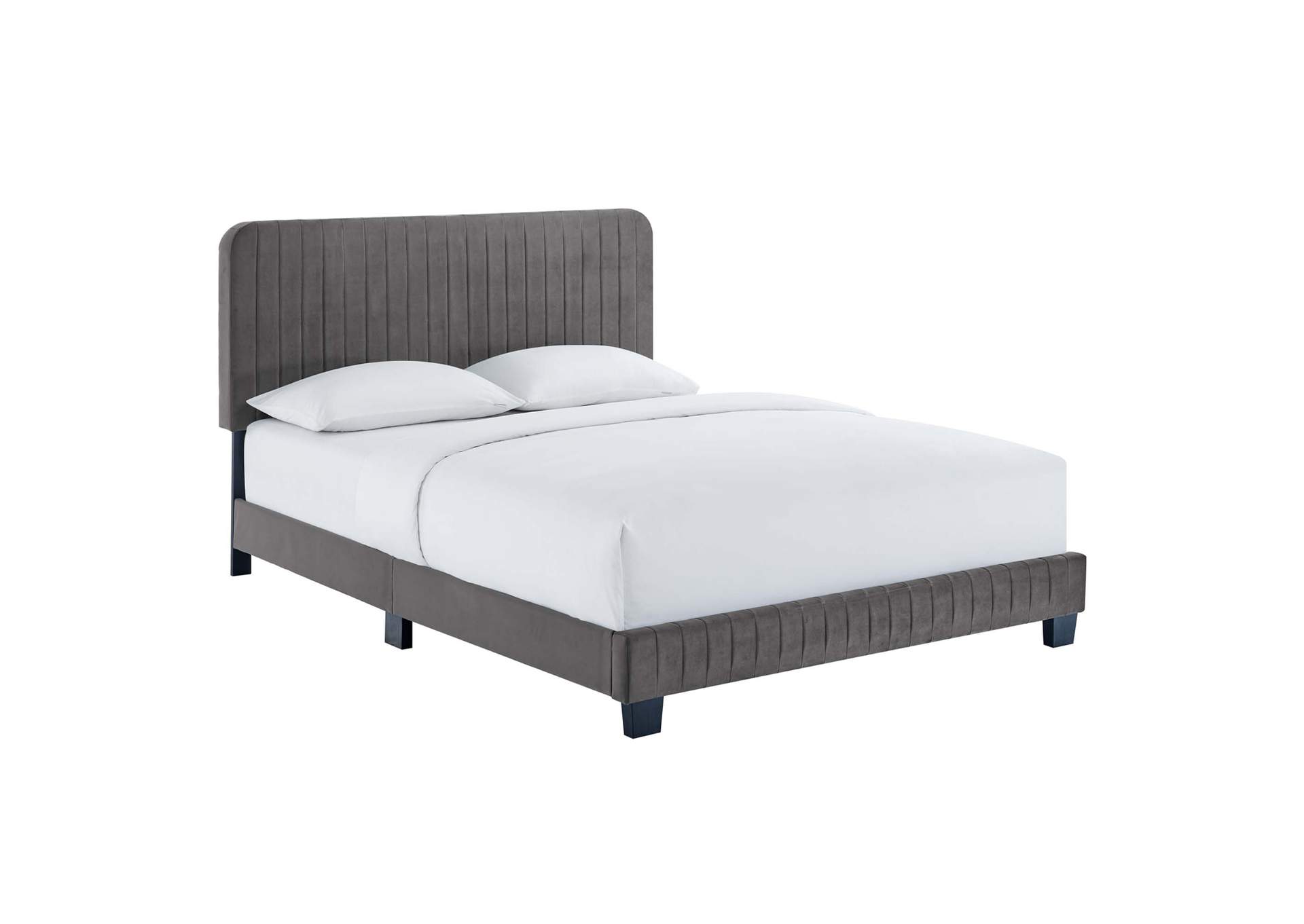 Celine Channel Tufted Performance Velvet King Platform Bed,Modway