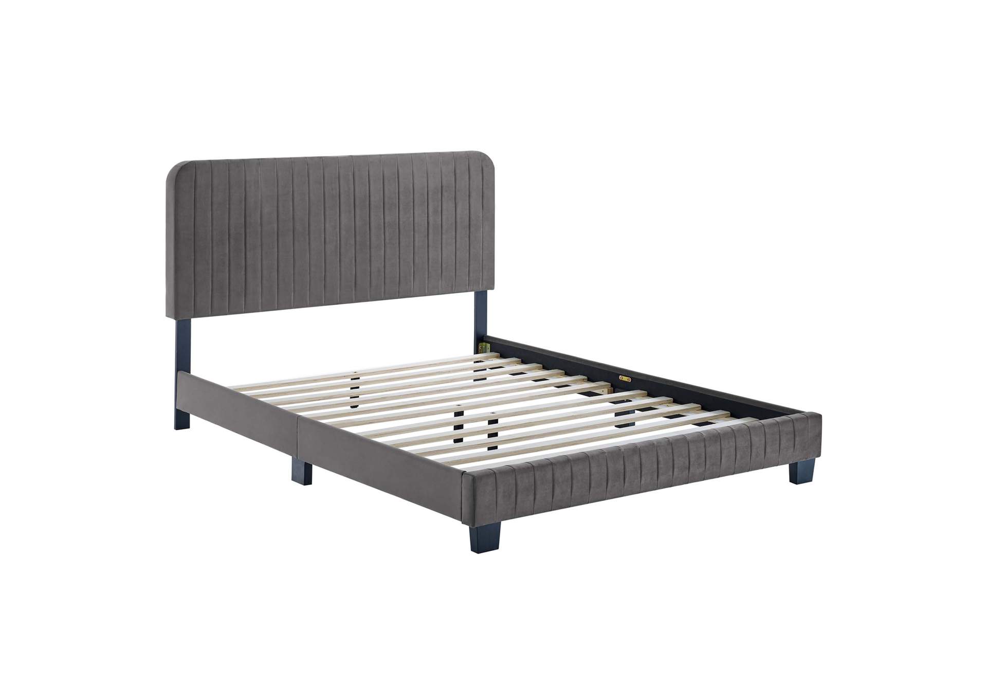 Celine Channel Tufted Performance Velvet King Platform Bed,Modway