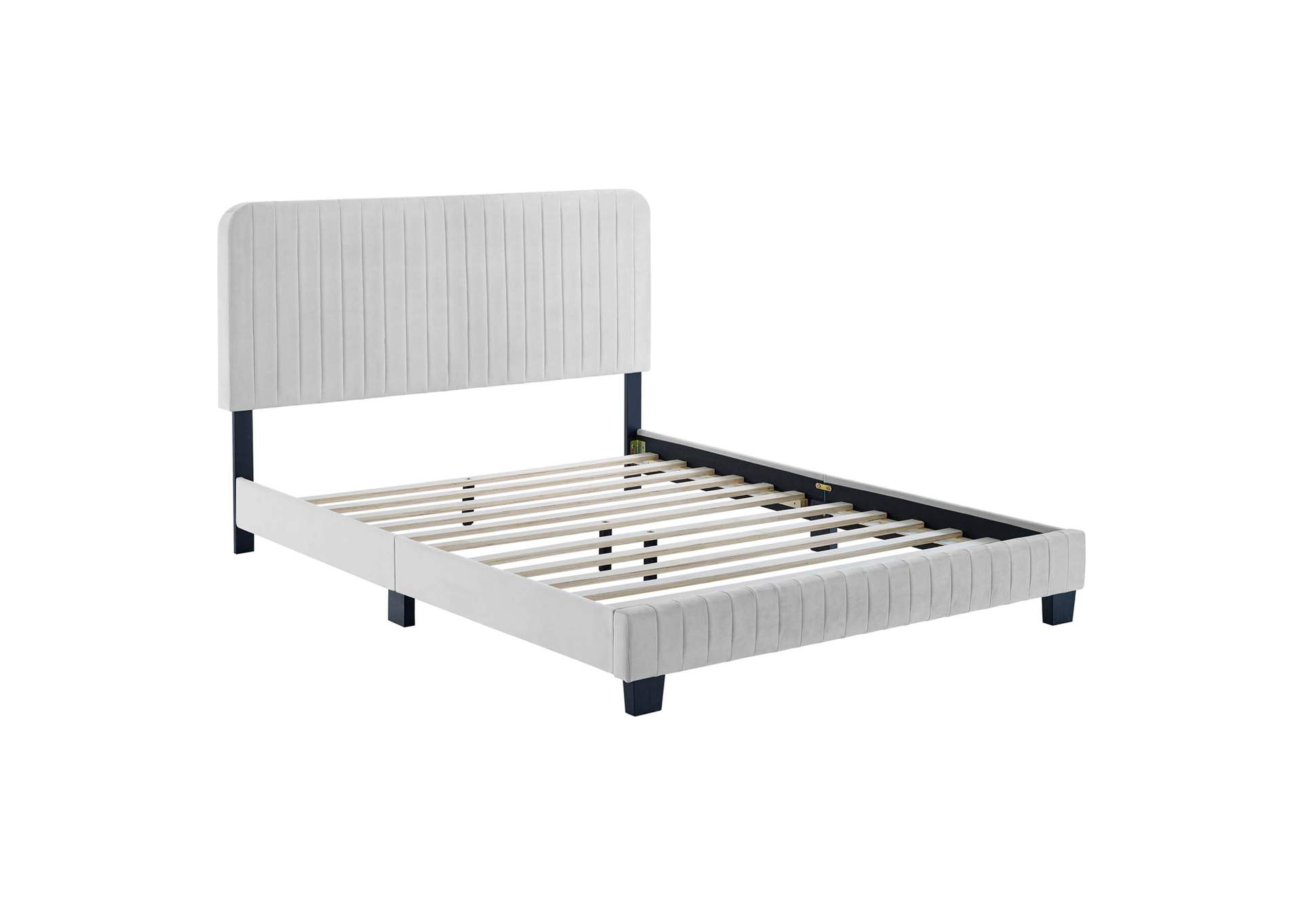 Celine Channel Tufted Performance Velvet King Platform Bed,Modway