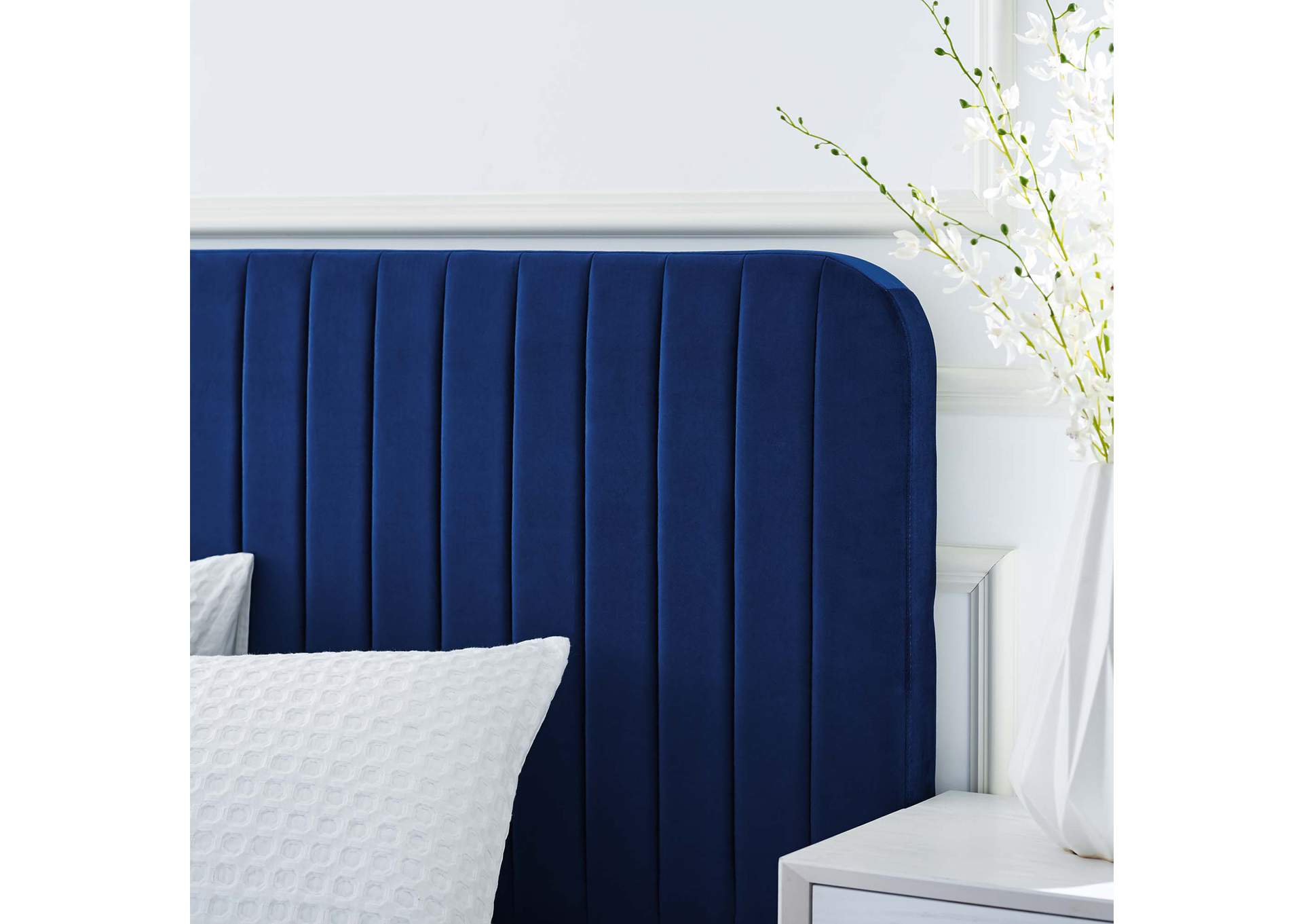 Celine Channel Tufted Performance Velvet King Platform Bed,Modway