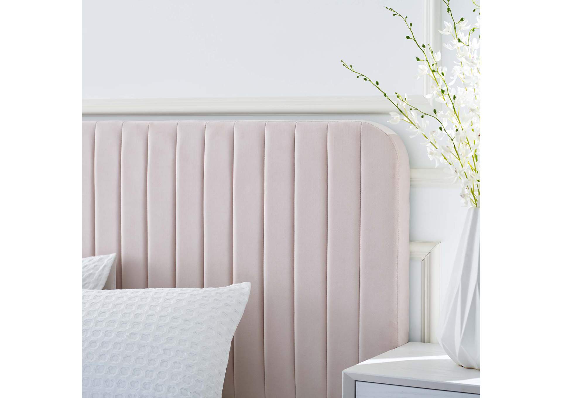 Celine Channel Tufted Performance Velvet King Platform Bed,Modway