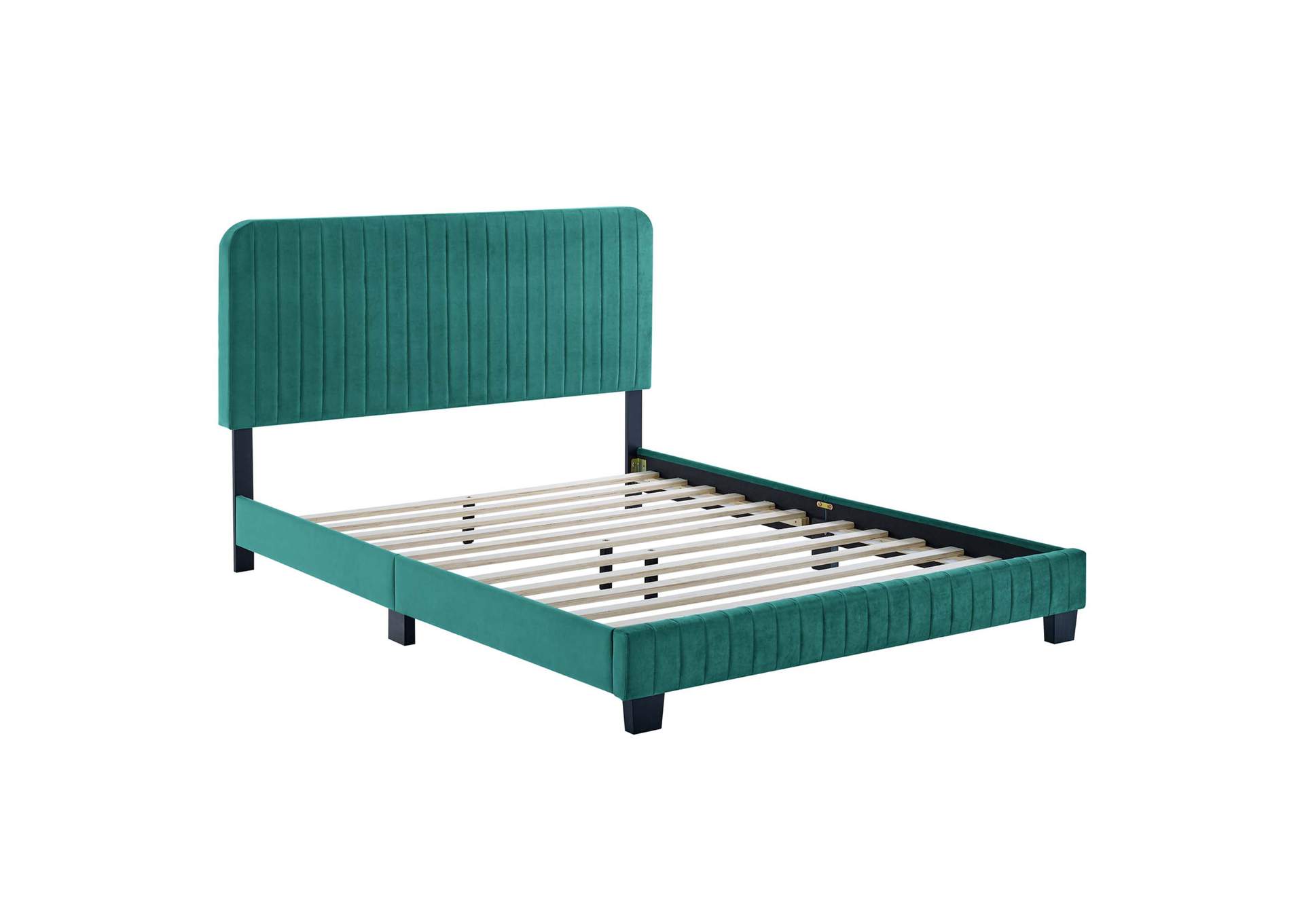 Celine Channel Tufted Performance Velvet King Platform Bed,Modway