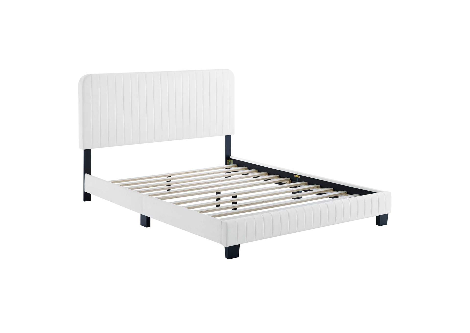 Celine Channel Tufted Performance Velvet King Platform Bed,Modway