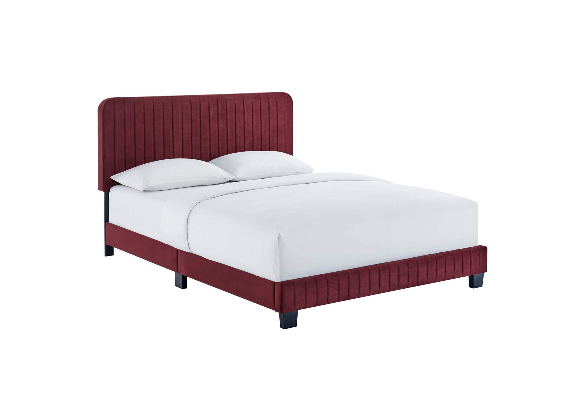 Celine Channel Tufted Performance Velvet Queen Platform Bed,Modway