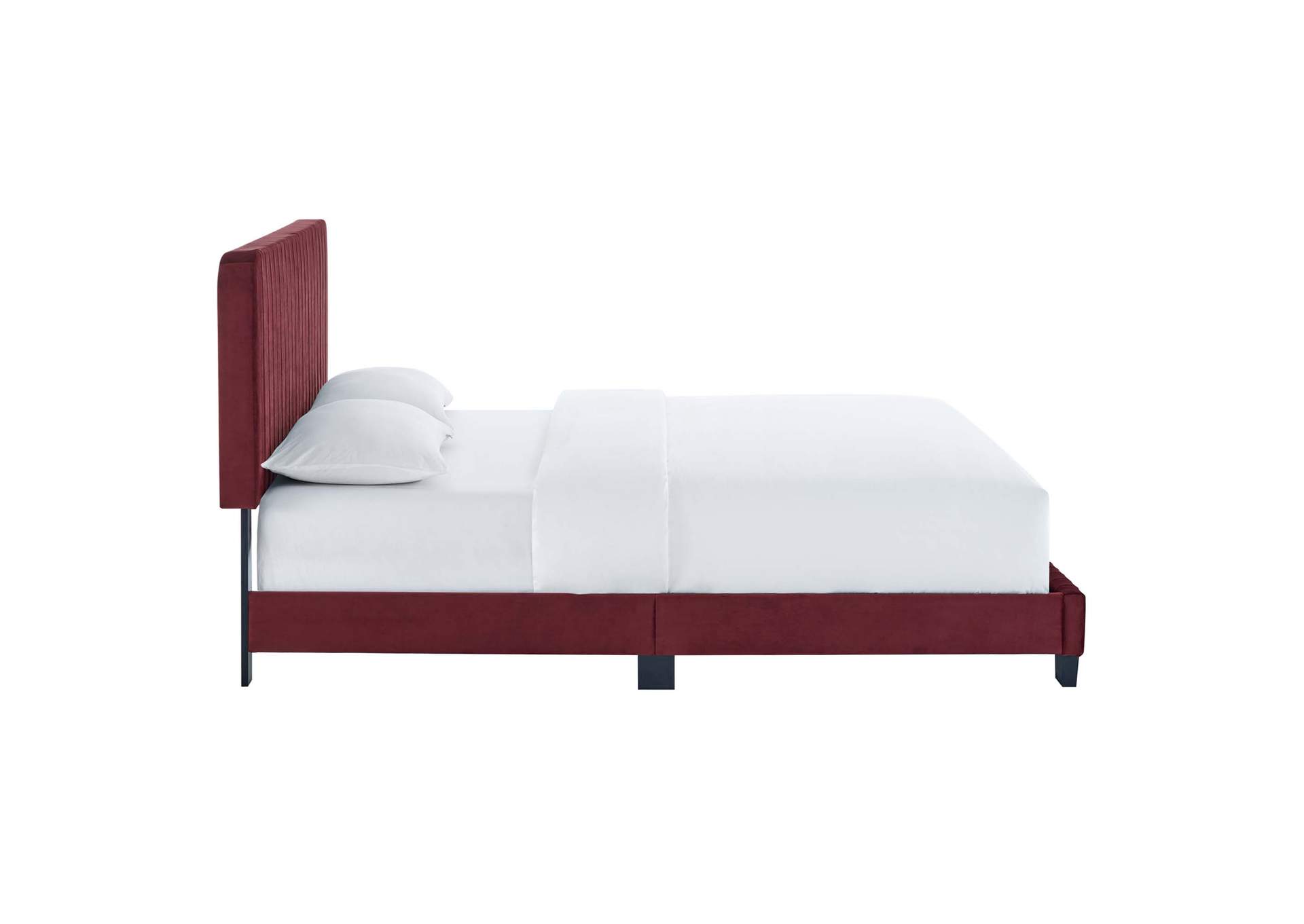 Celine Channel Tufted Performance Velvet Queen Platform Bed,Modway