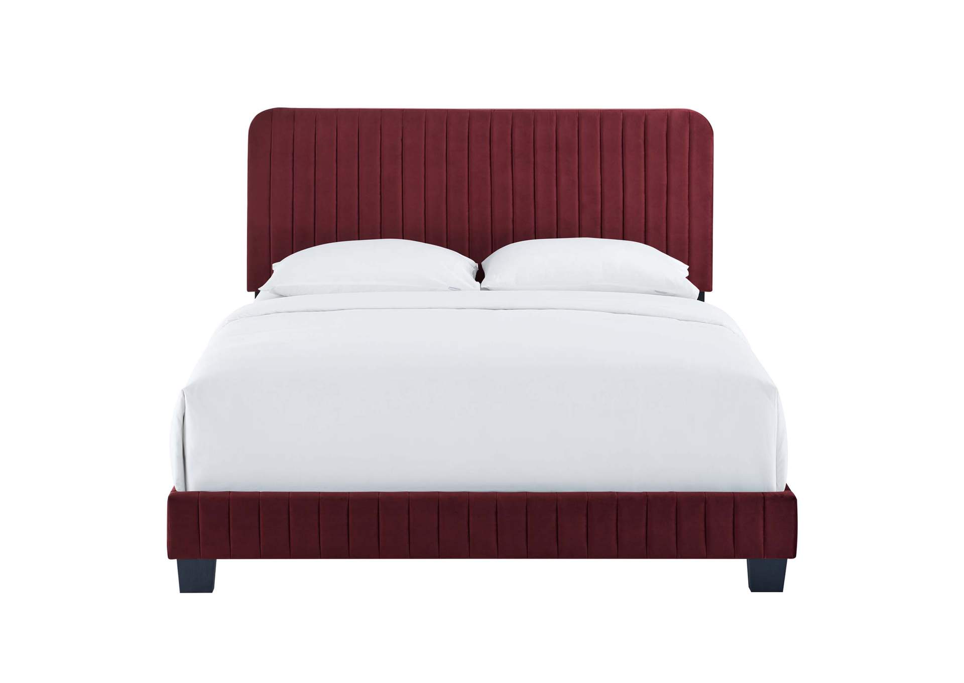 Celine Channel Tufted Performance Velvet Queen Platform Bed,Modway